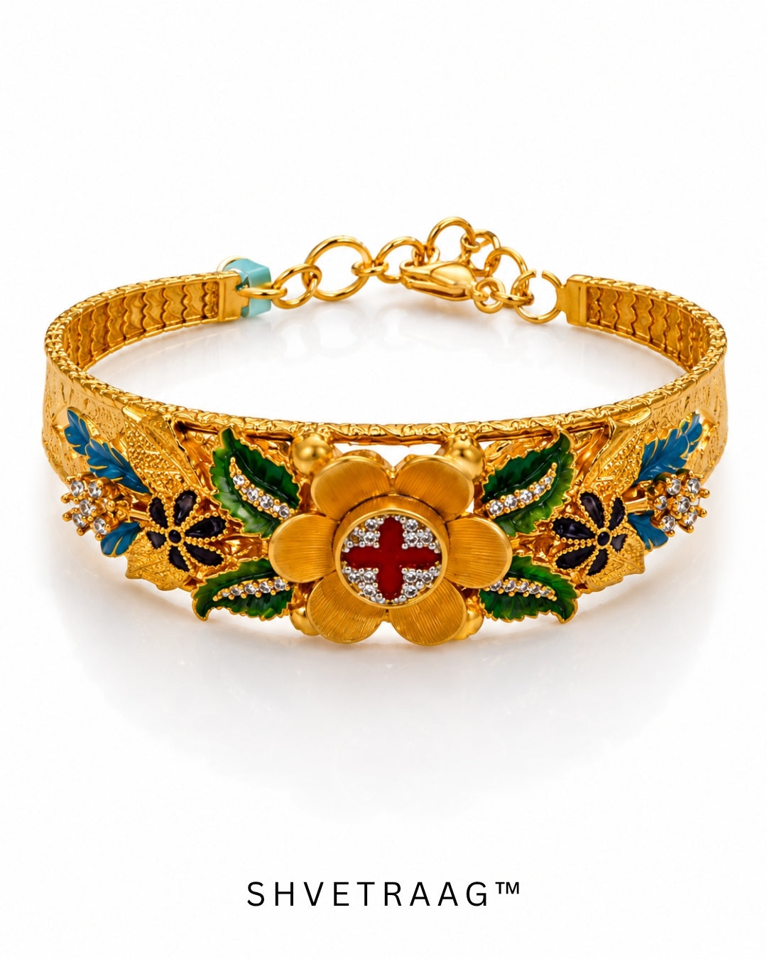 Regal Bloom Floral Statement Bracelet