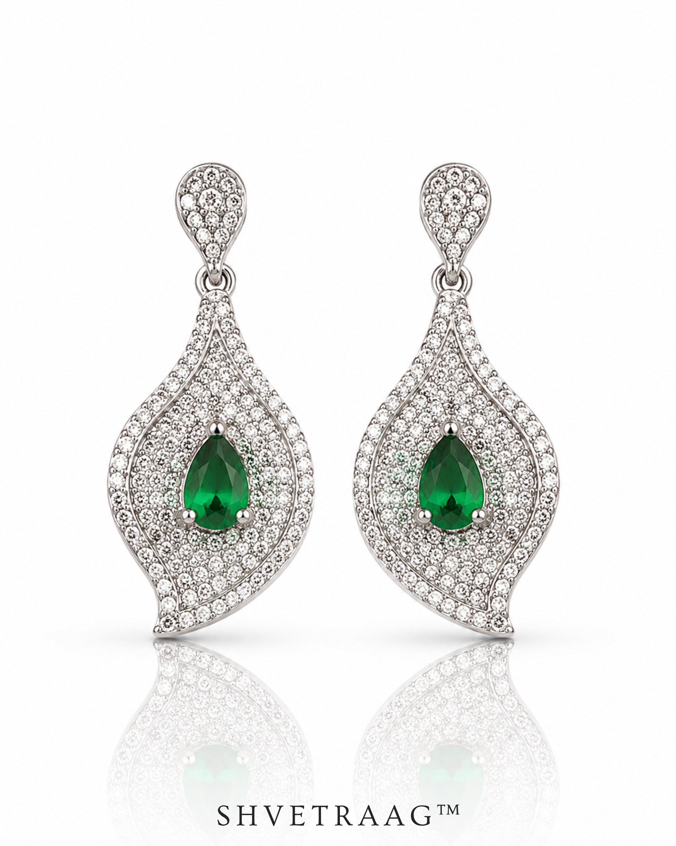 Verdant Grace Silver Leaf Drop Earrings