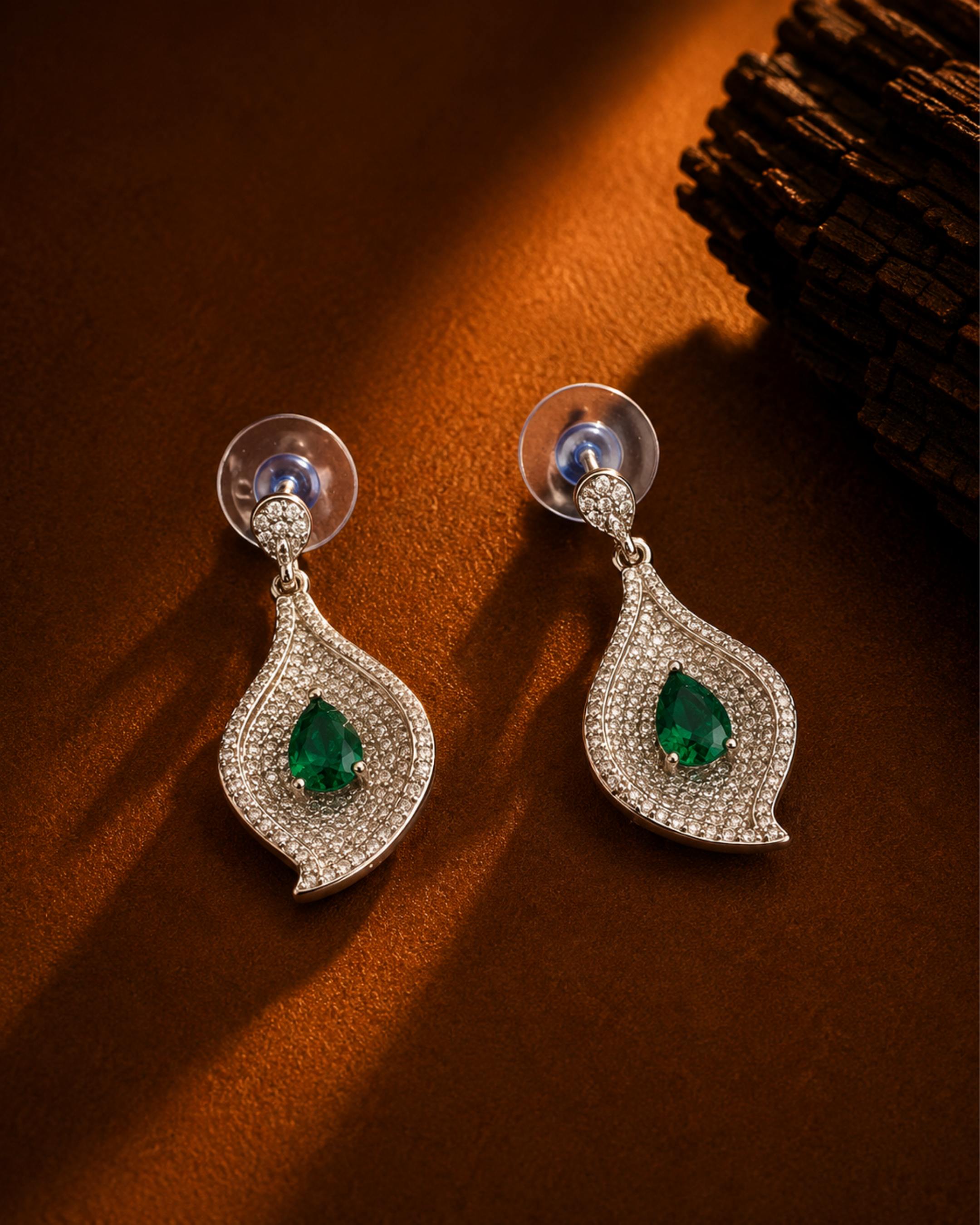 Verdant Grace Silver Leaf Drop Earrings