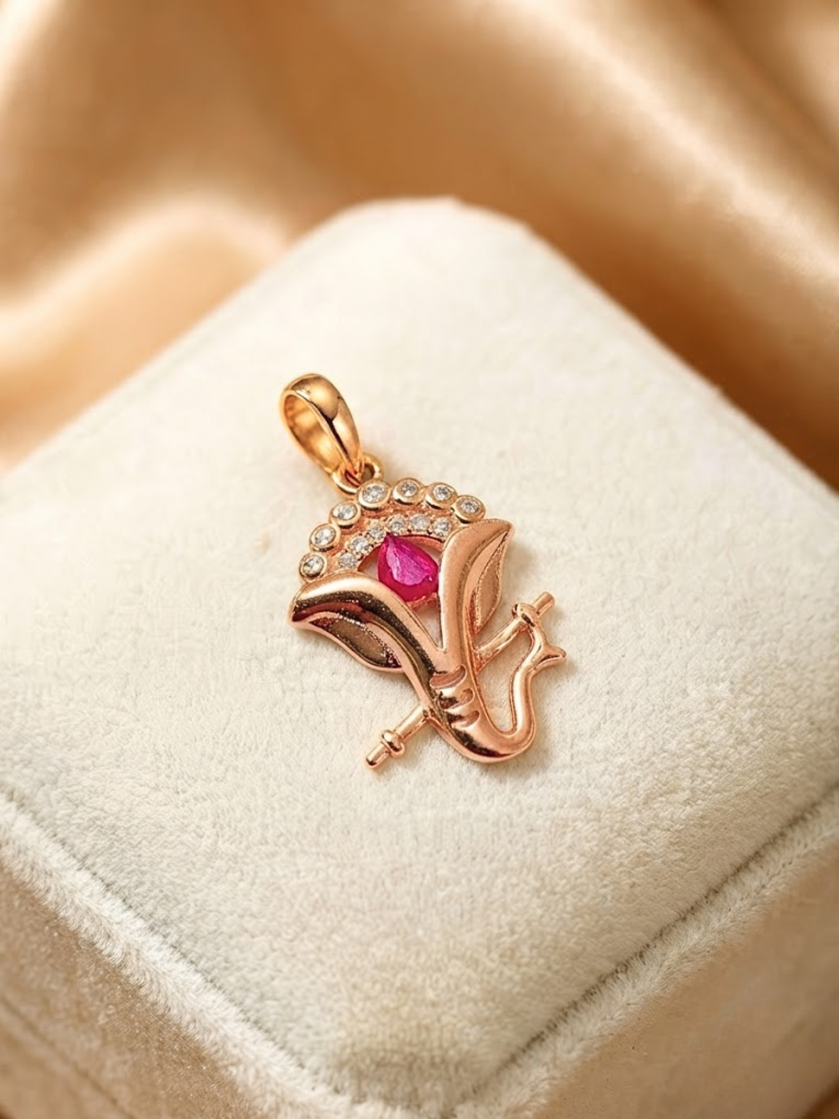 Divine Ganesha Ruby Pendant Necklace