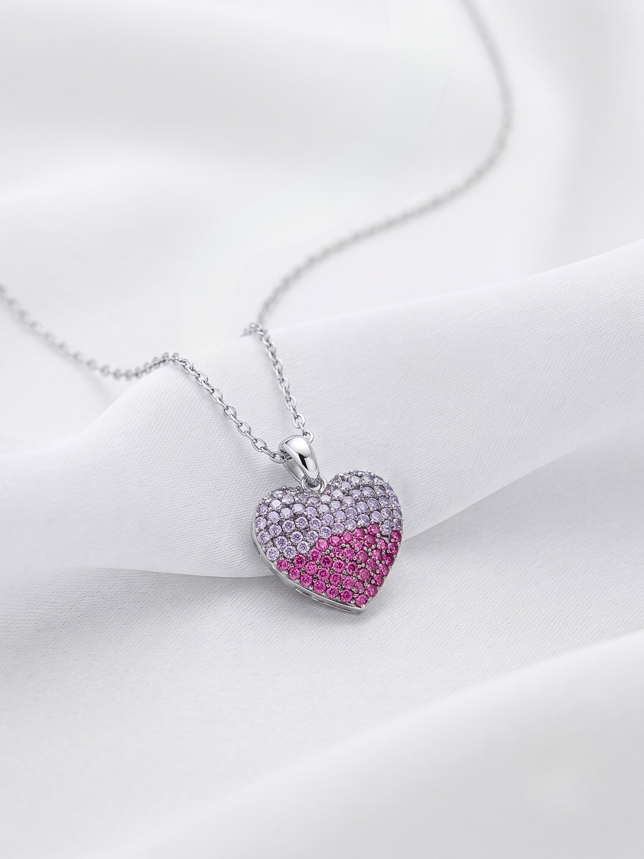 Pink Crystal Heart Pendant