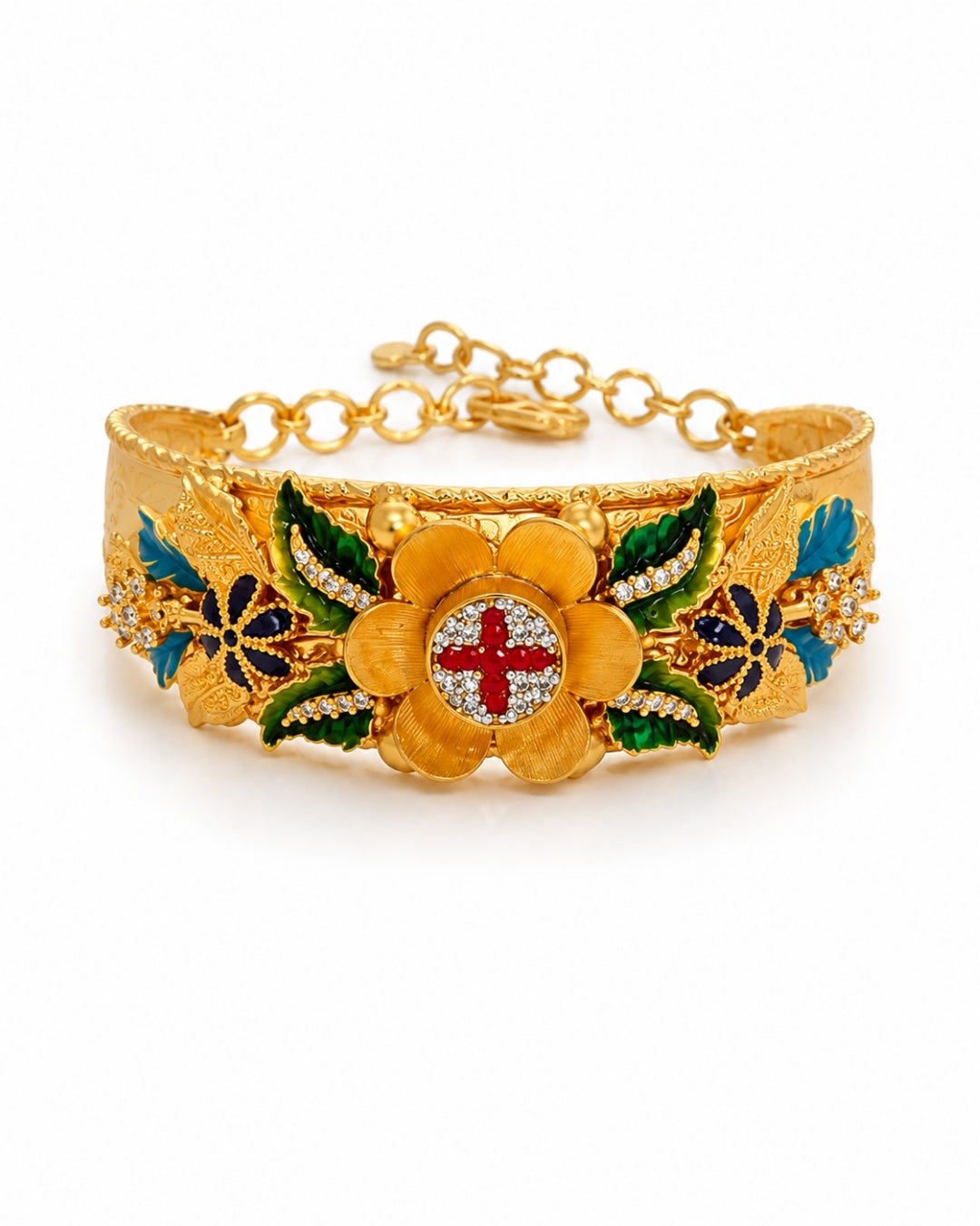Regal Bloom Floral Statement Bracelet