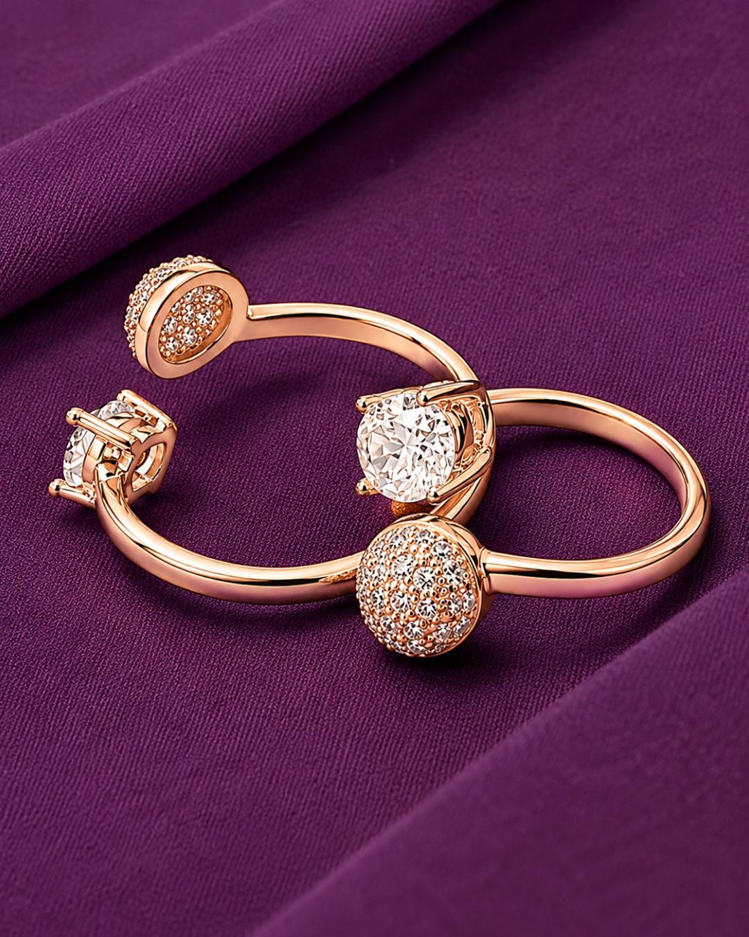 Celeste Duo Sparkle Rose Gold Toe Ring