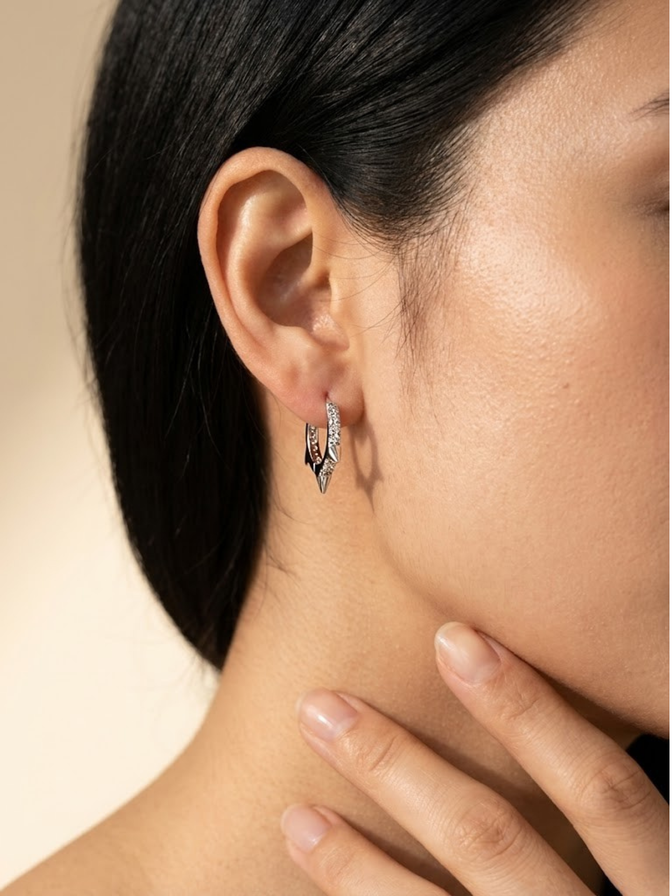 Shvetraag 92.5 Sterling Silver Star Hoop Earrings for Women