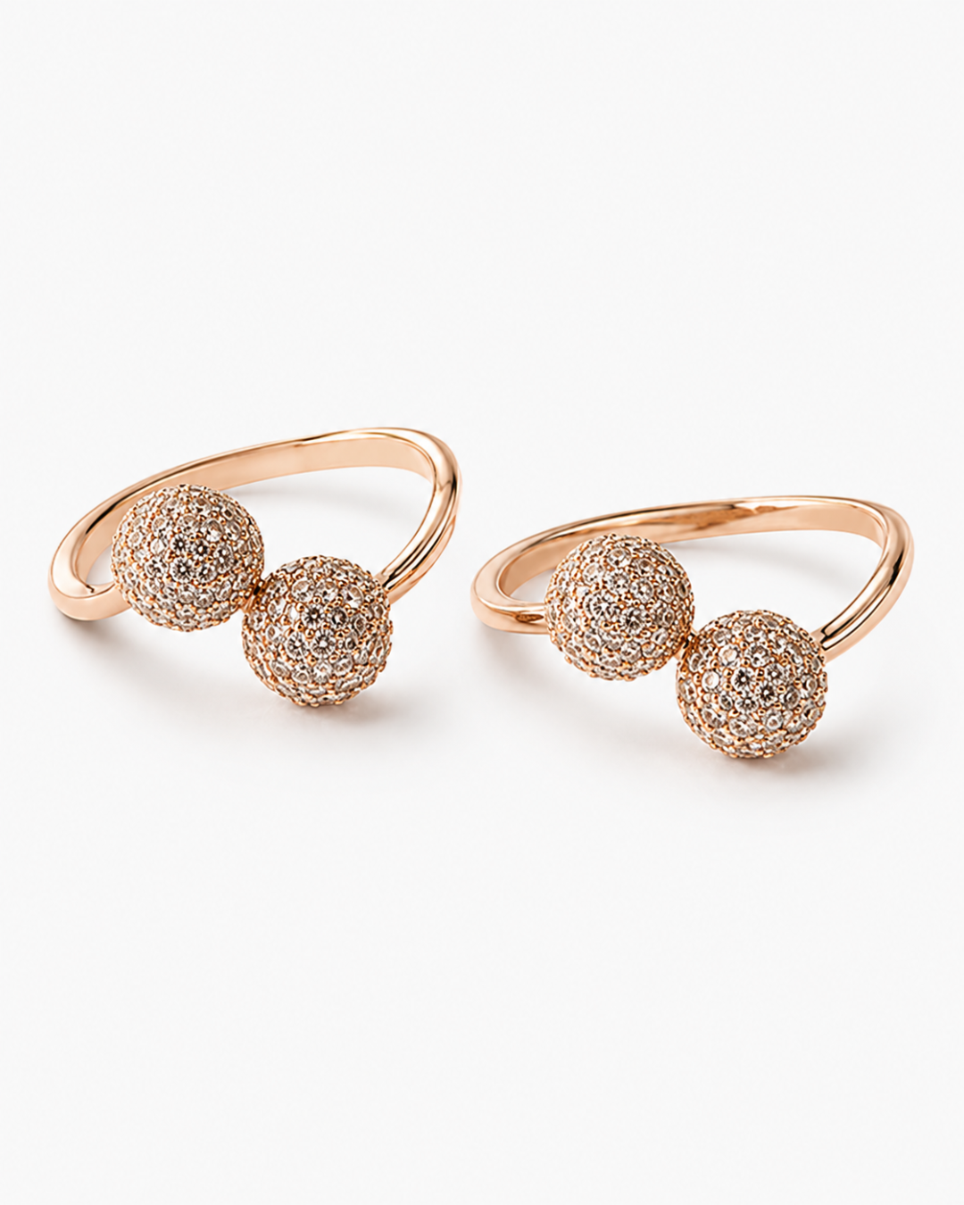 Aurora Pavé Sphere Rose Gold Toe Ring