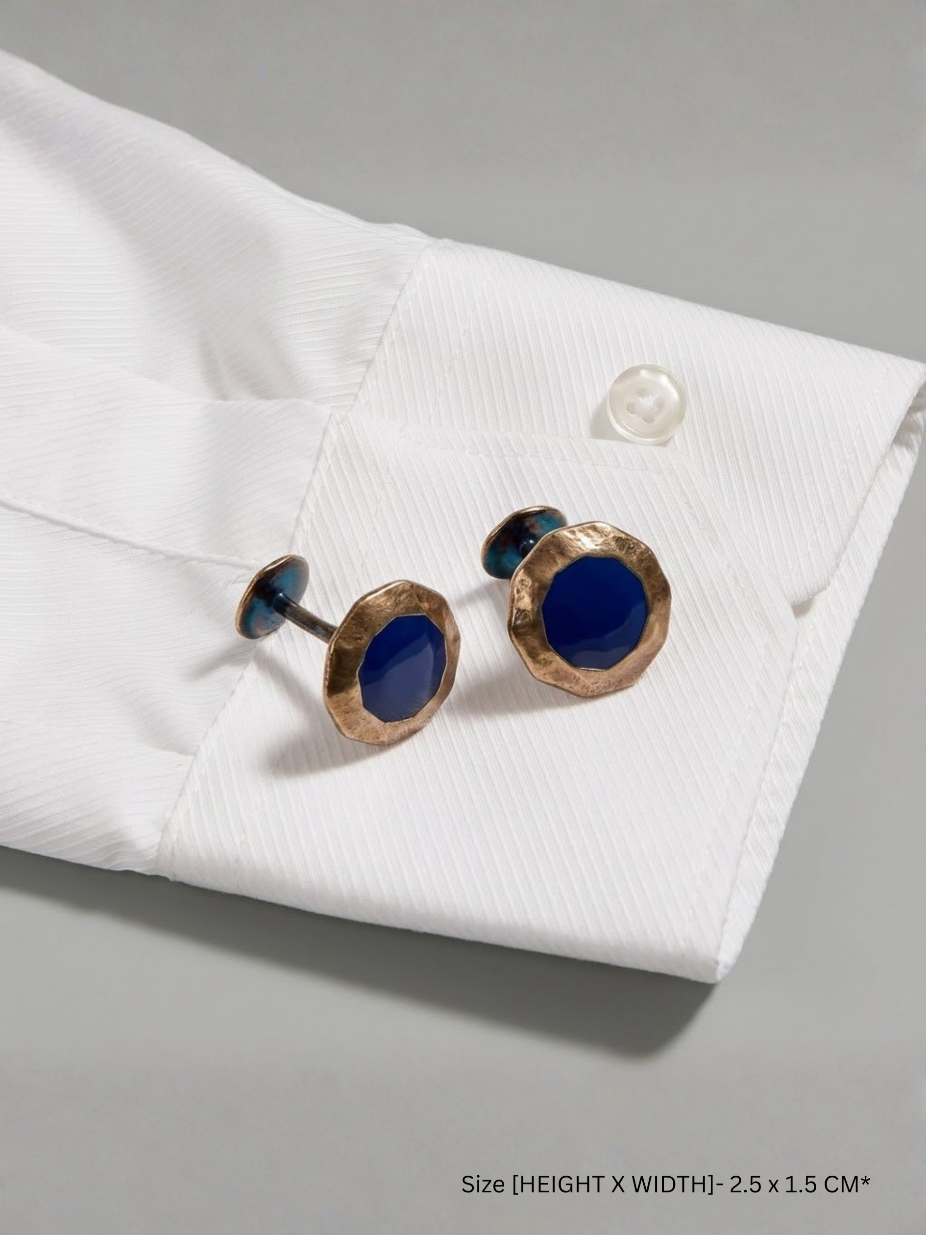 Shvetraag 92.5 Sterling Silver Lapis Lazuli Gold Plated Cufflinks for Men