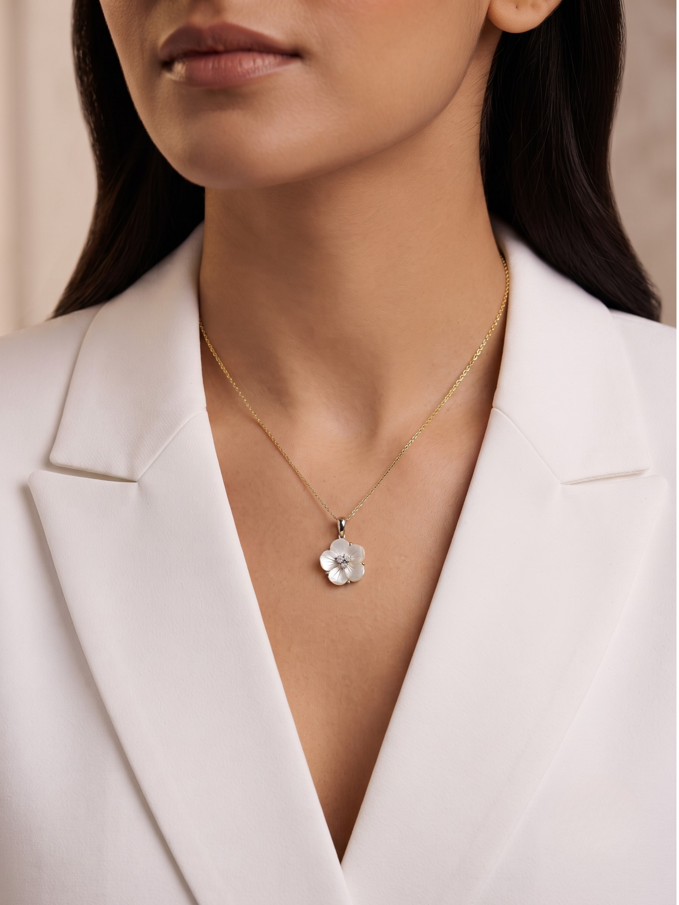 Mother of Pearl Floral Pendant