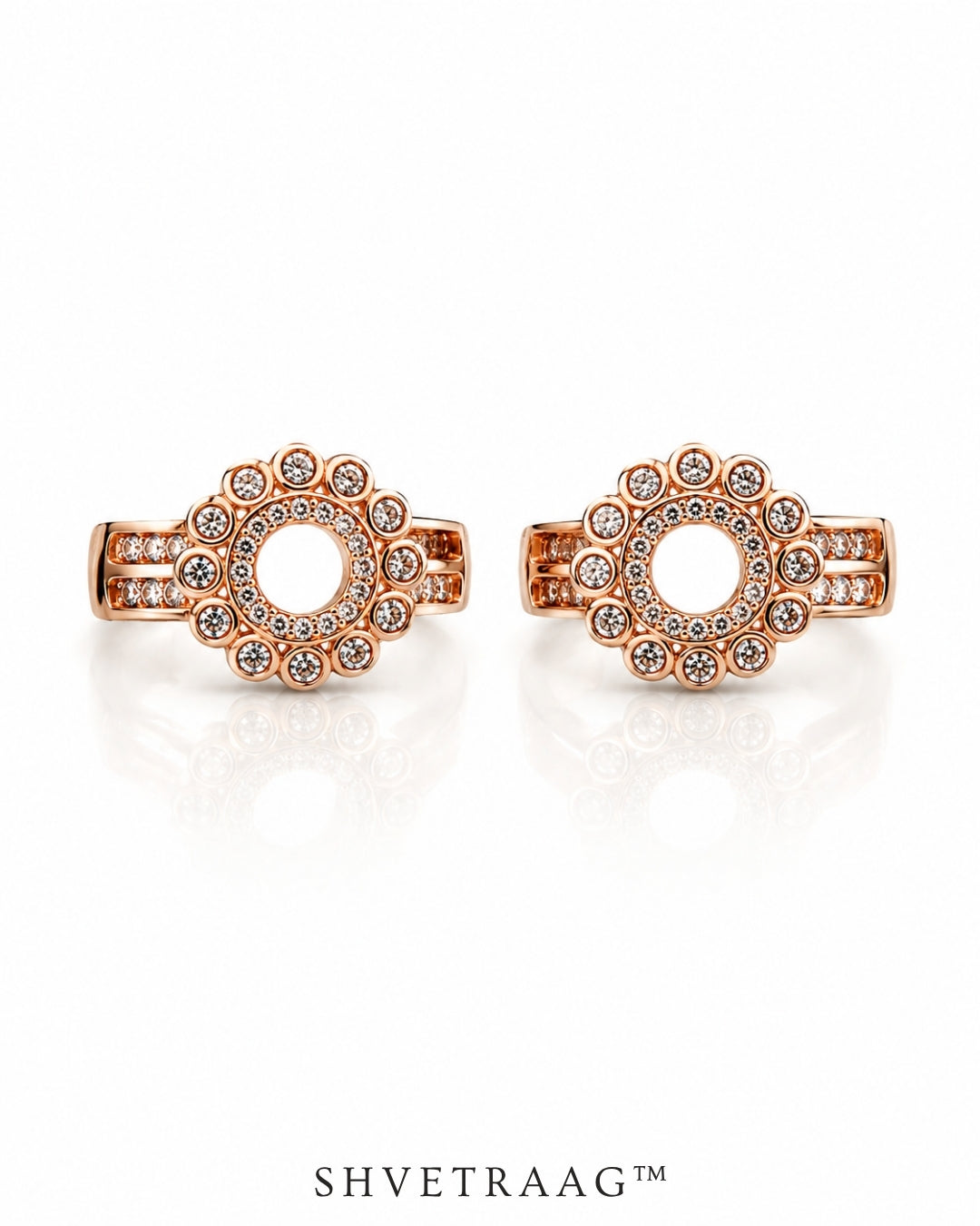 Celeste Halo Rose Gold Hoop Earrings