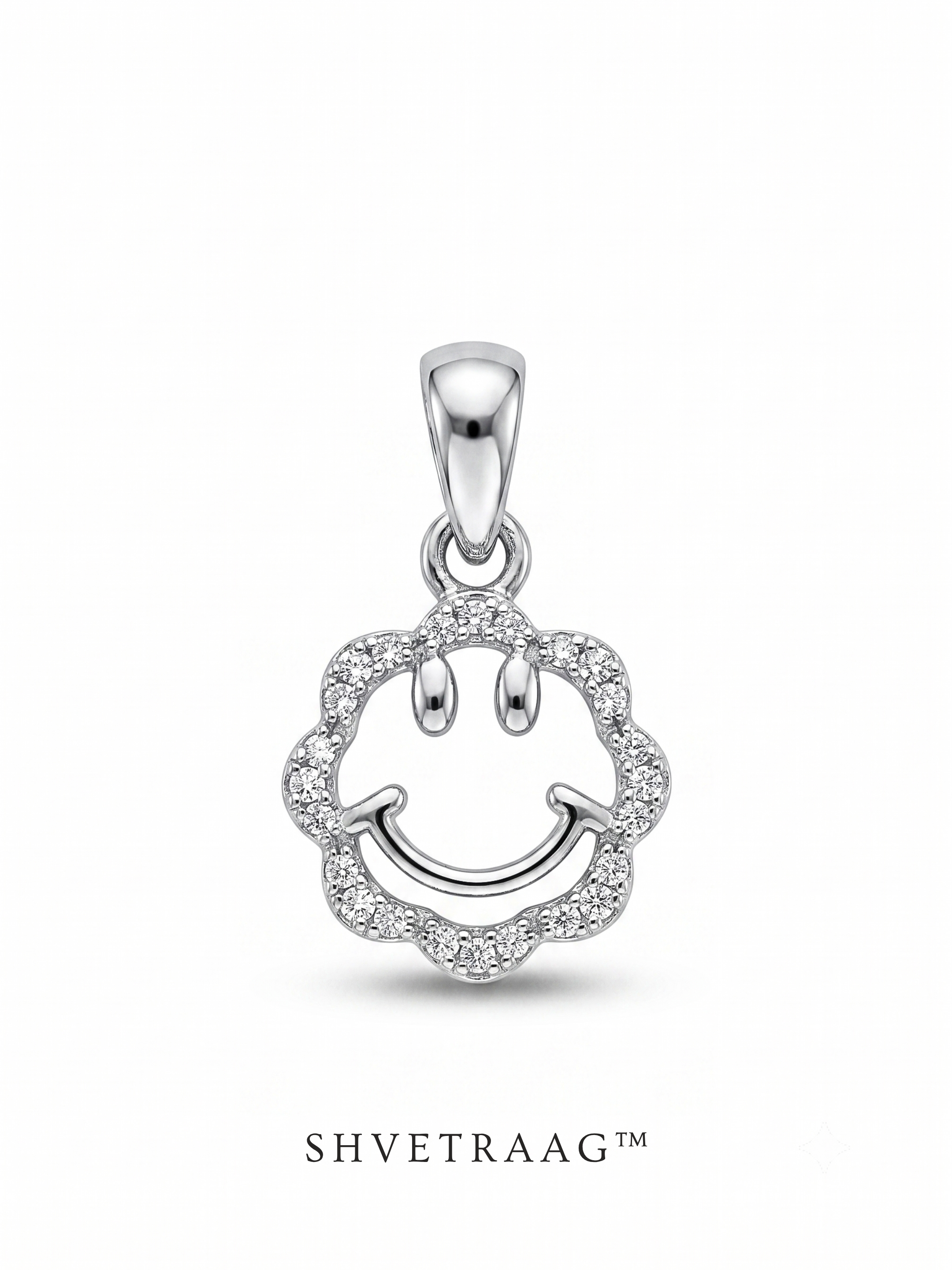 Sparkling Smiley Flower Pendant Necklace