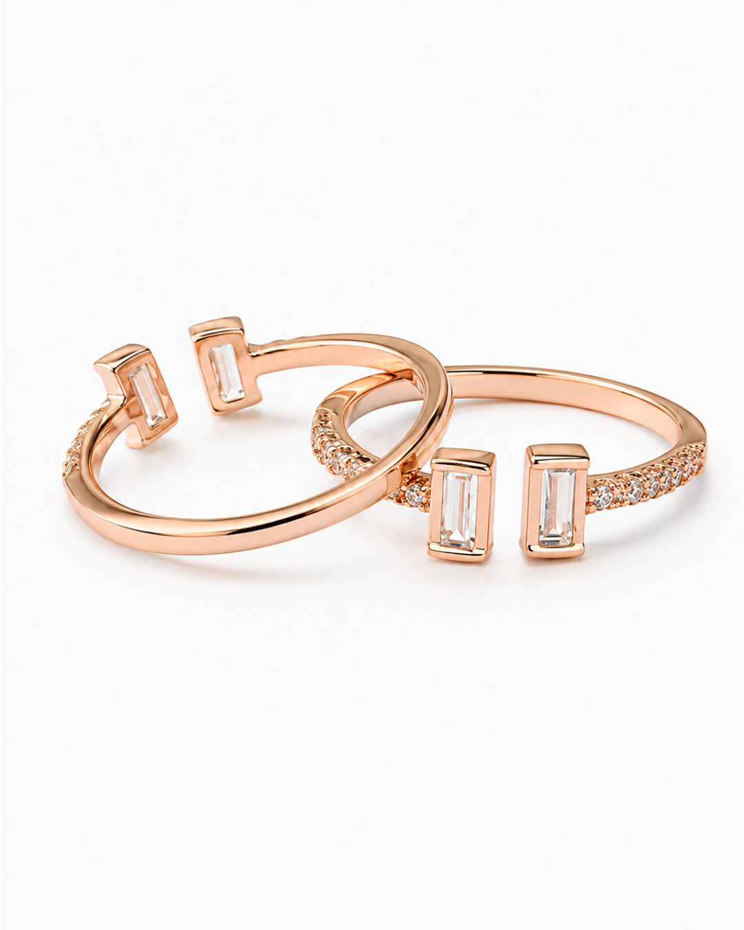 Aurora Baguette Rose Gold Toe Ring