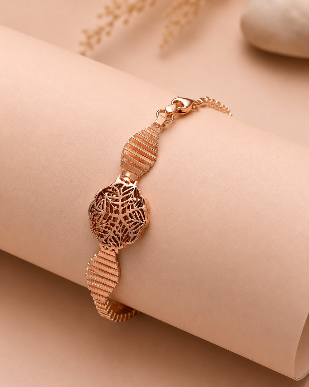 Rosé Filigree Bloom Adjustable Bracelet