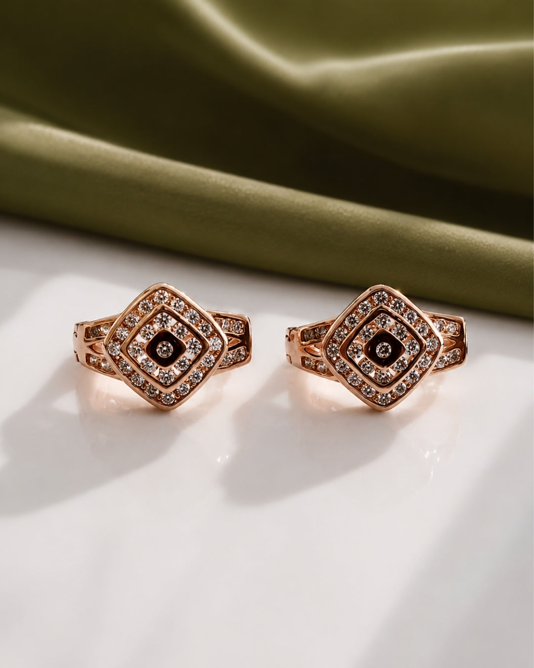 Noir Radiance Rose Gold Hoop Earrings