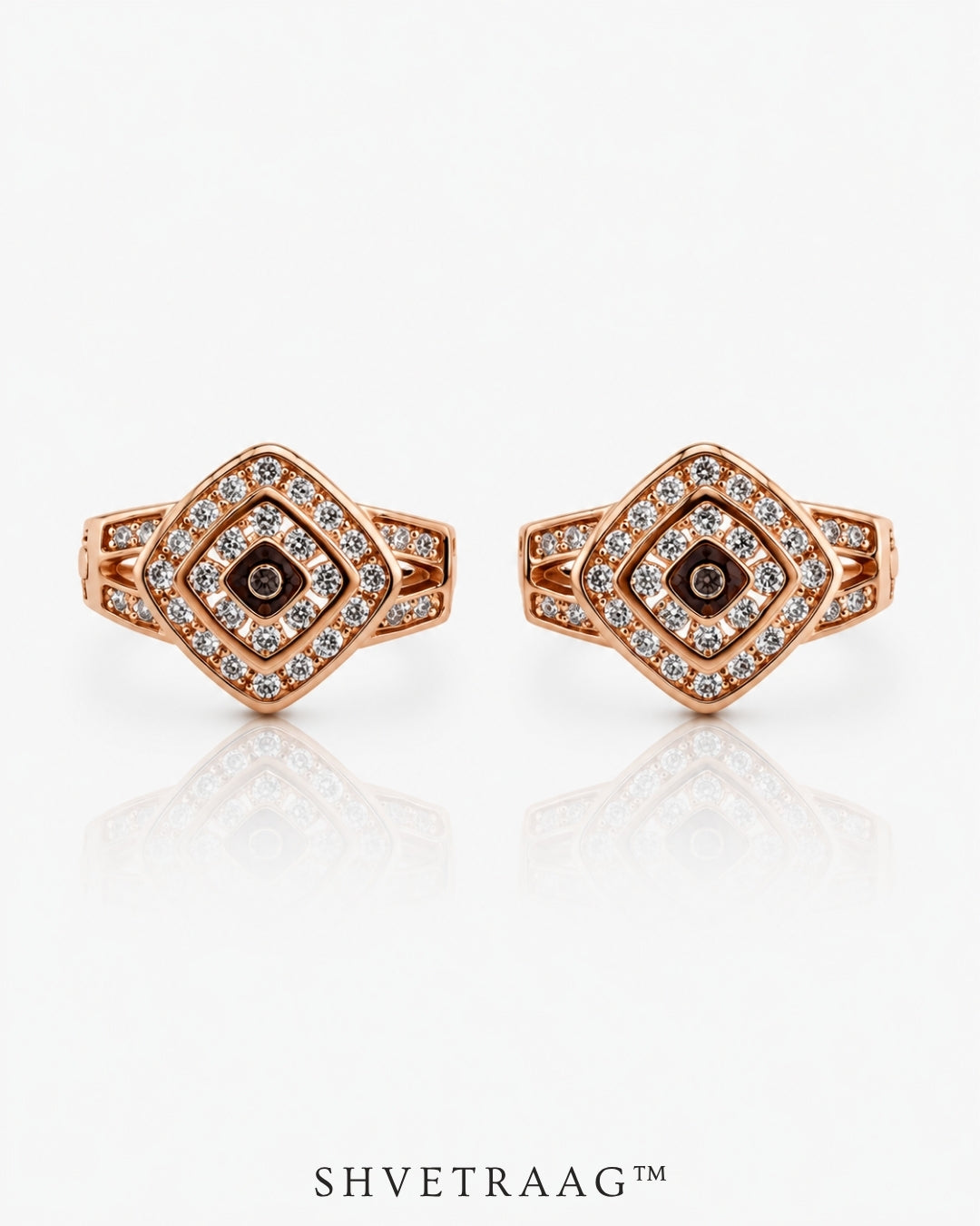 Noir Radiance Rose Gold Hoop Earrings