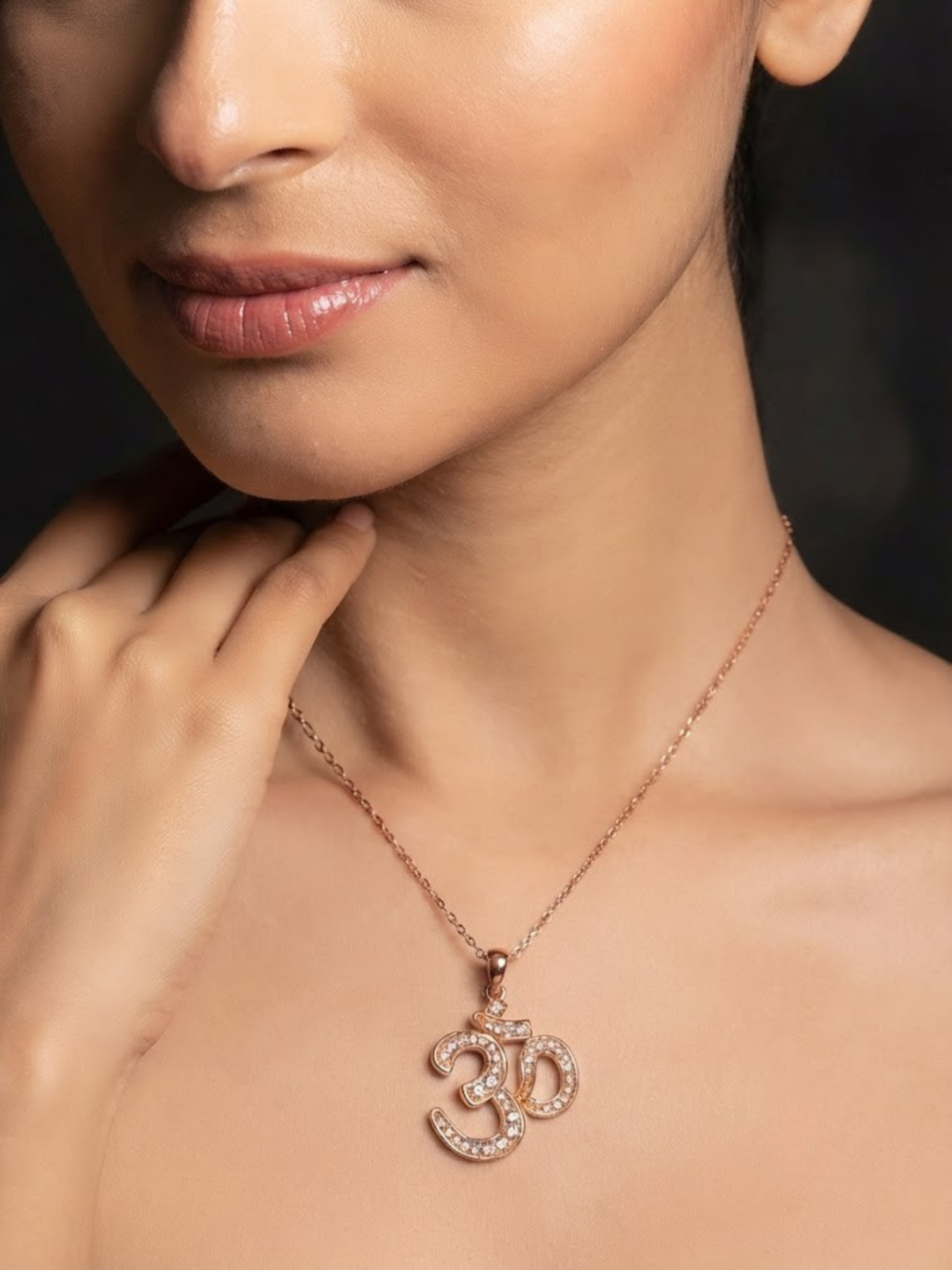 Divine Om CZ Pendant Necklace