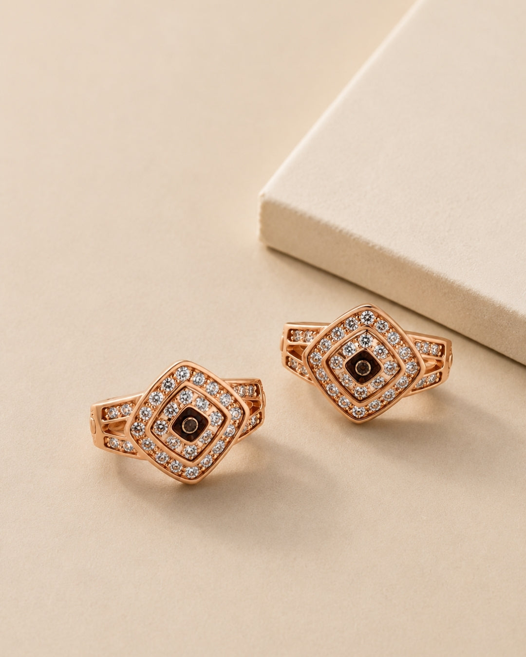 Noir Radiance Rose Gold Hoop Earrings