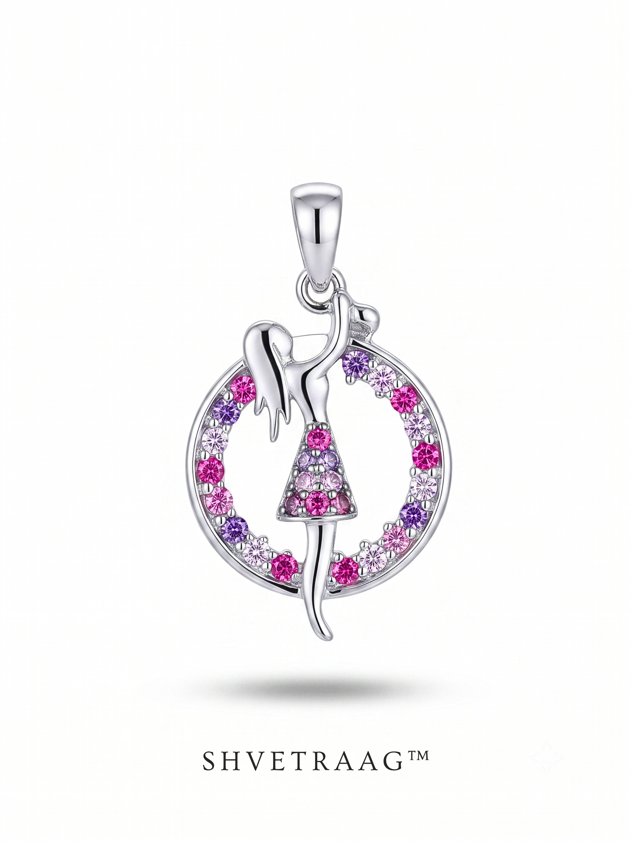Celeste Dancer Silver Circle Pendant