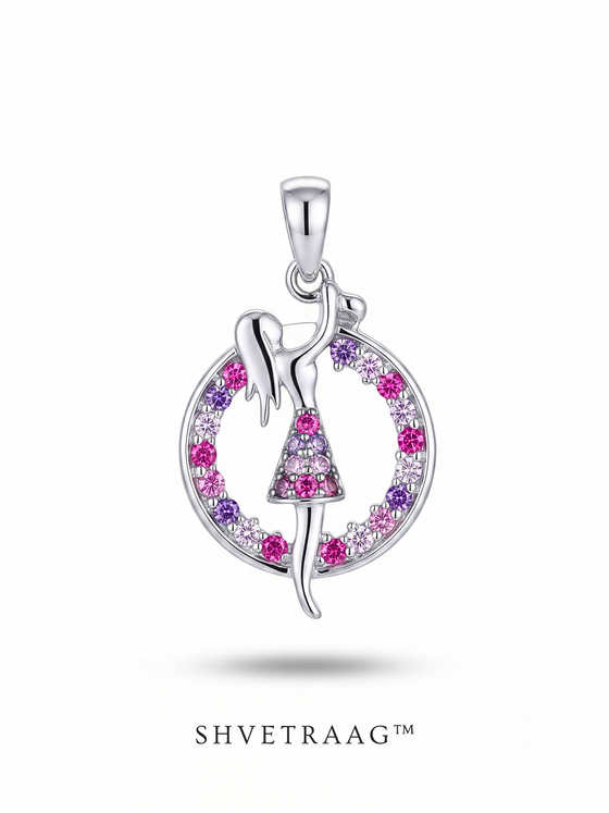 Celeste Dancer Silver Circle Pendant