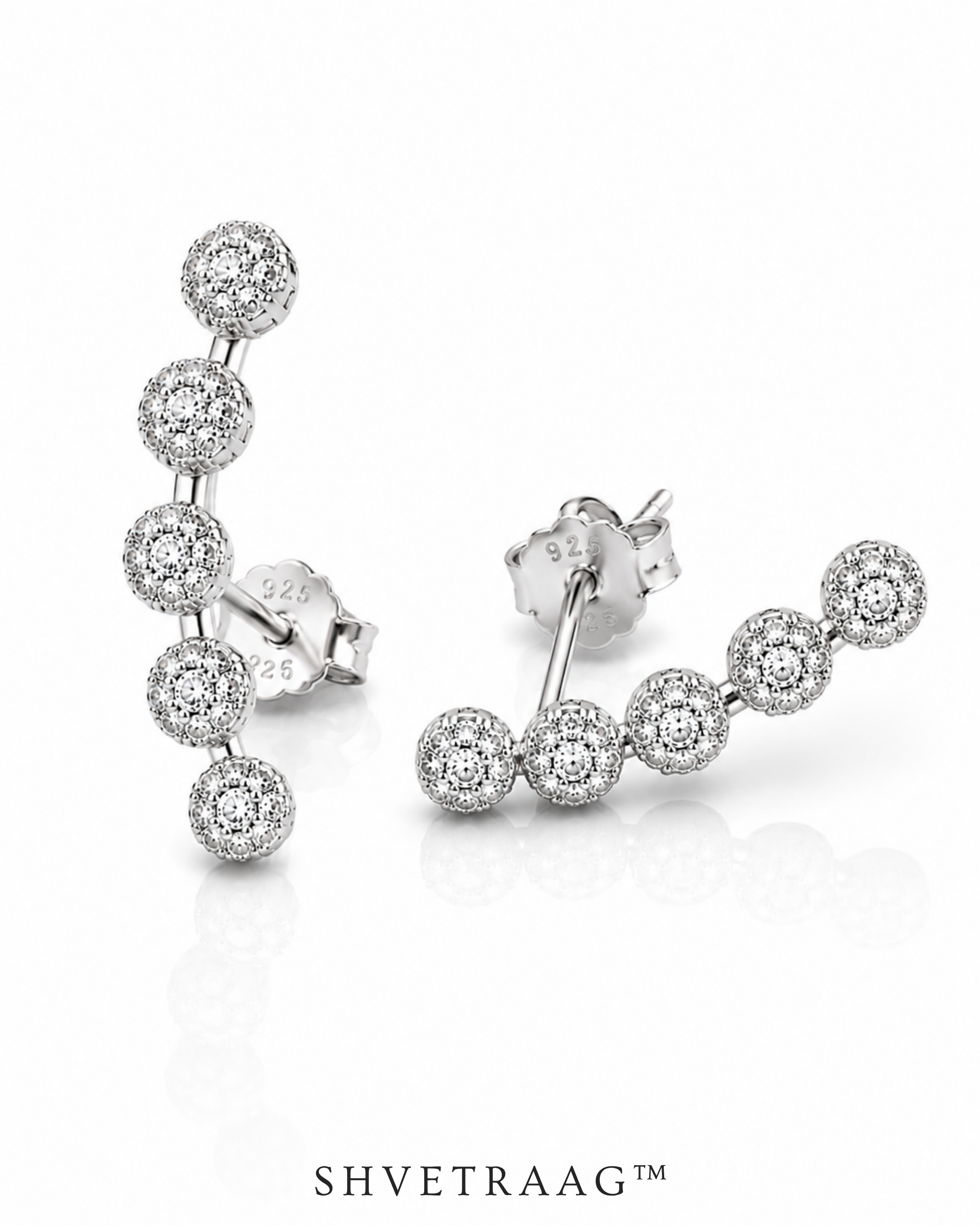 Celeste Crystal Ear Climber Earrings