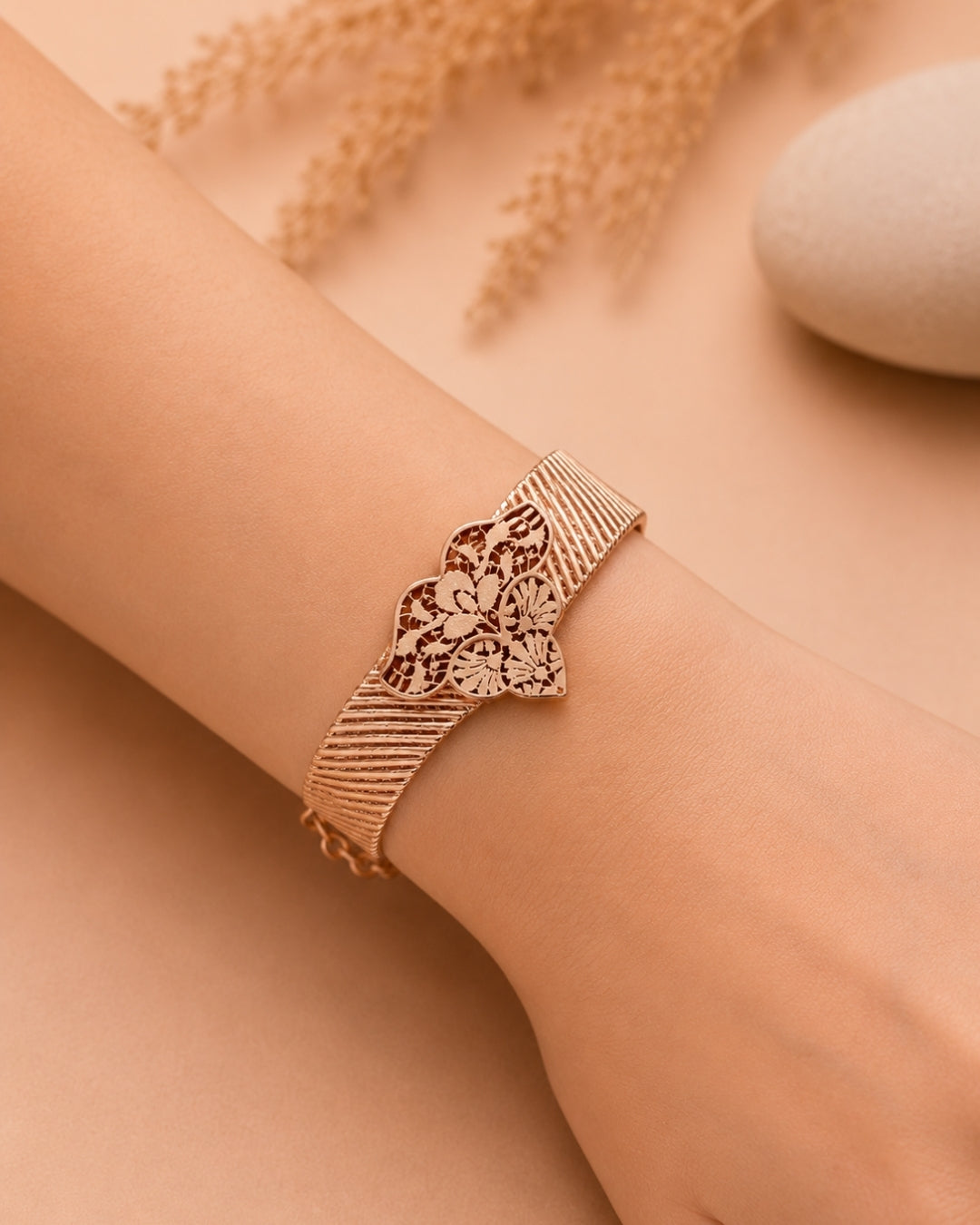 Roselle Filigree Rose Gold Bracelet