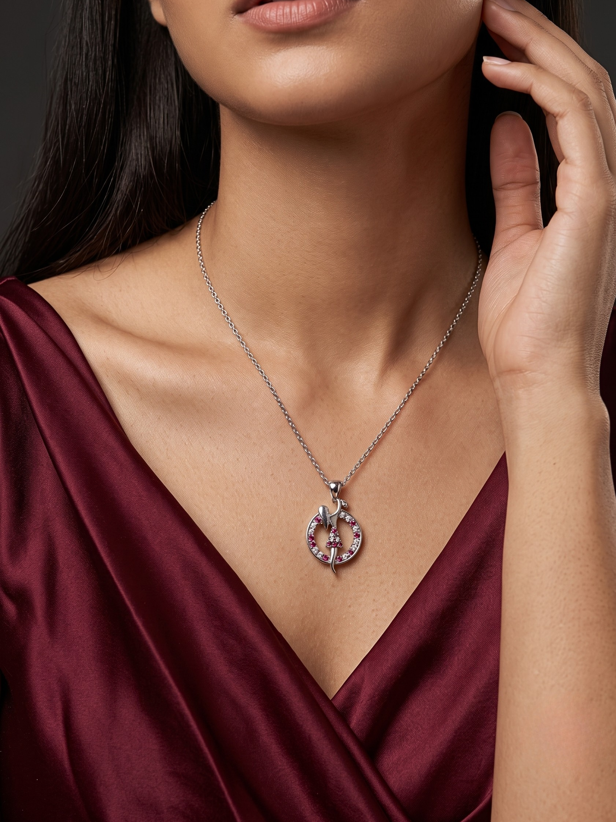 Celeste Dancer Silver Circle Pendant