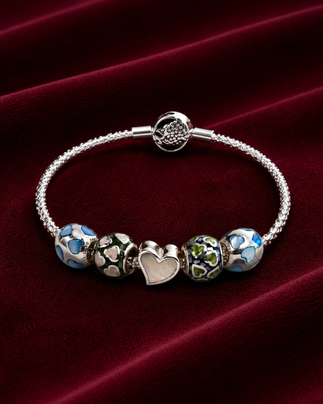 Celeste Heart Charm Bracelet