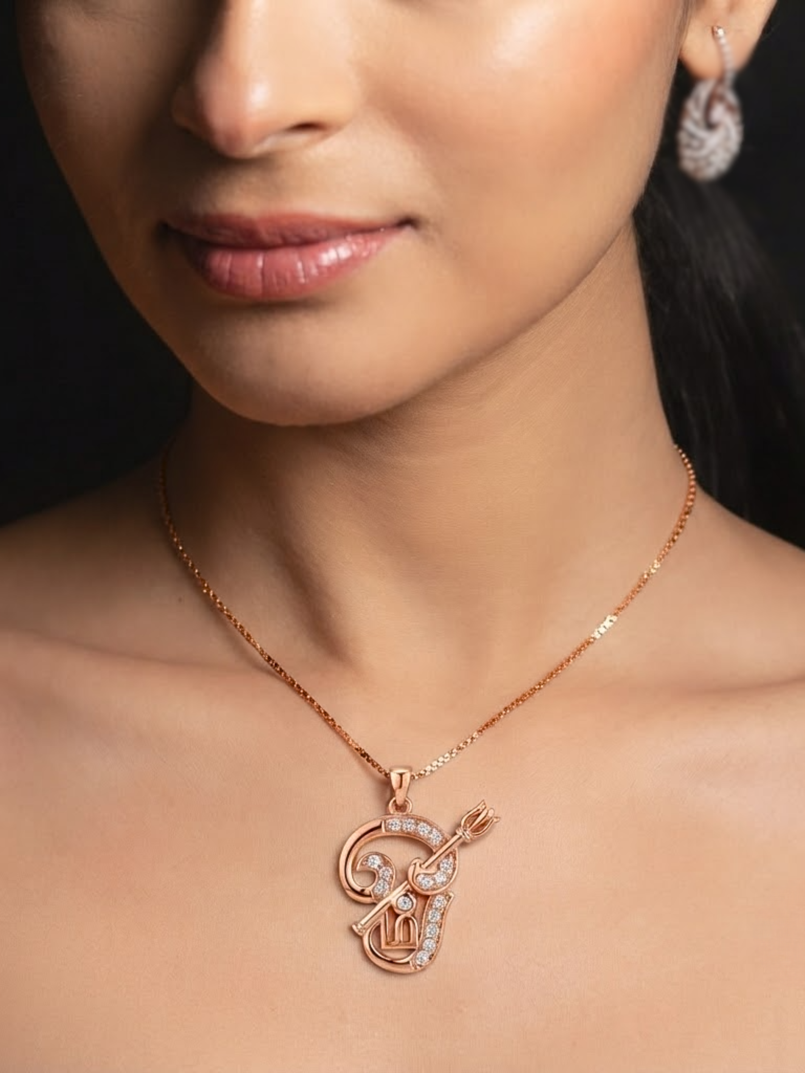 Divine Ram Naam CZ Pendant Necklace