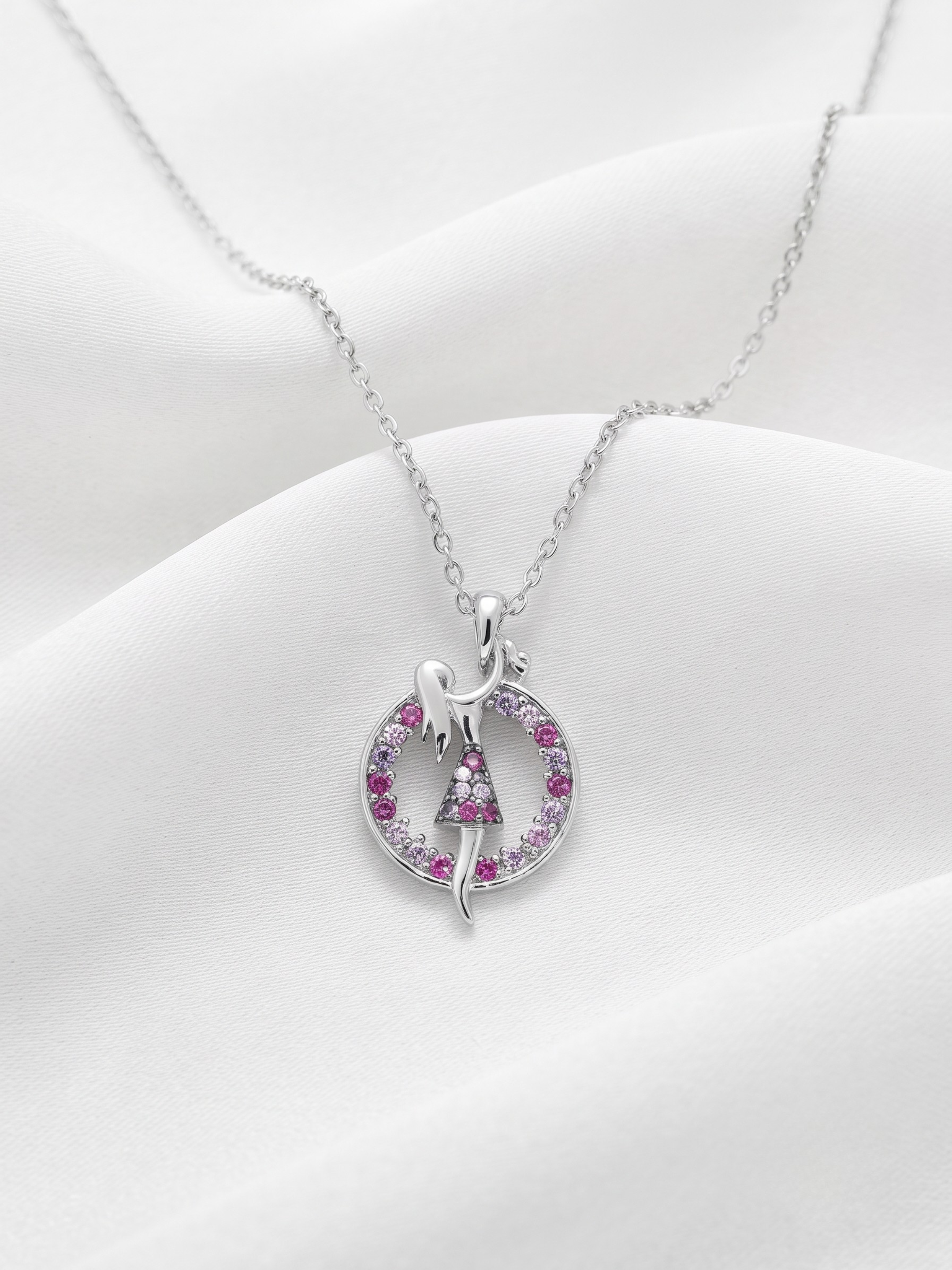 Celeste Dancer Silver Circle Pendant
