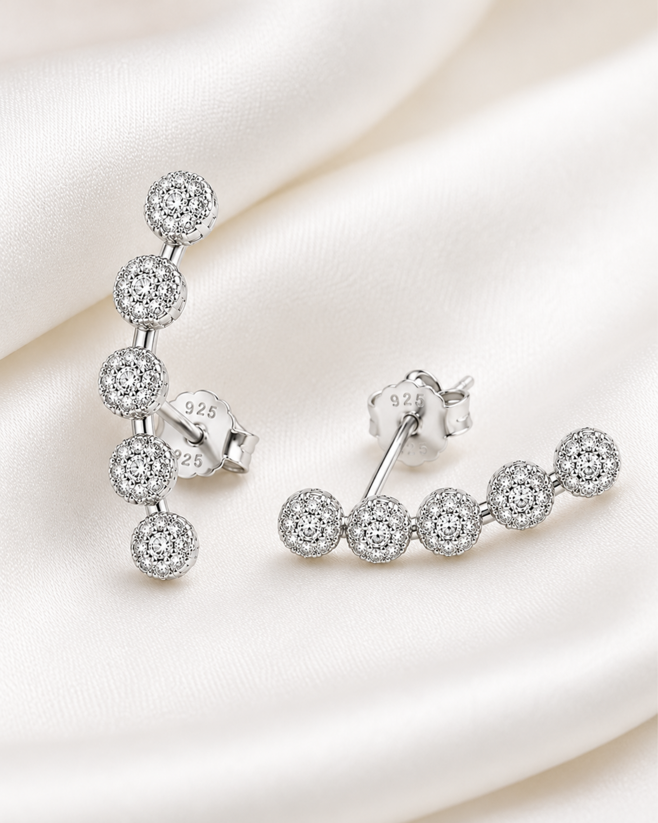 Celeste Crystal Ear Climber Earrings