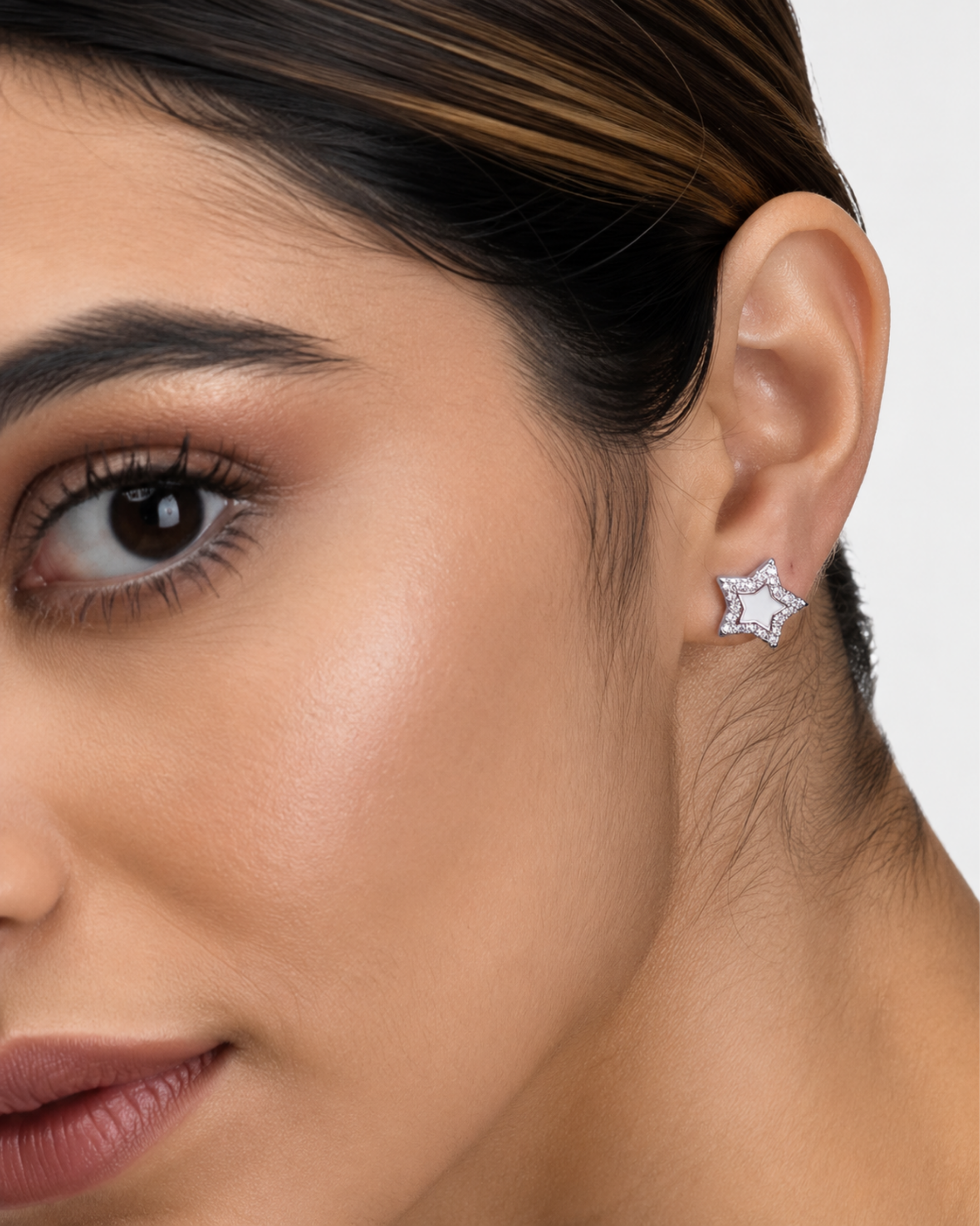 Celeste Star Mother of Pearl Stud Earrings
