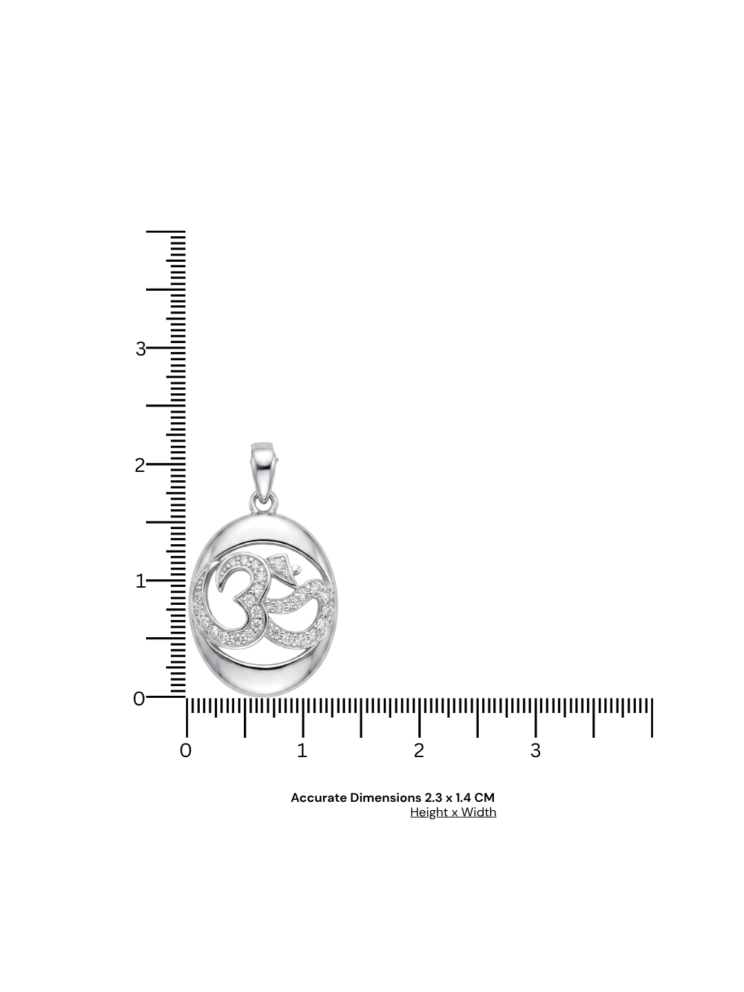 Divine Om CZ Silver Pendant Necklace