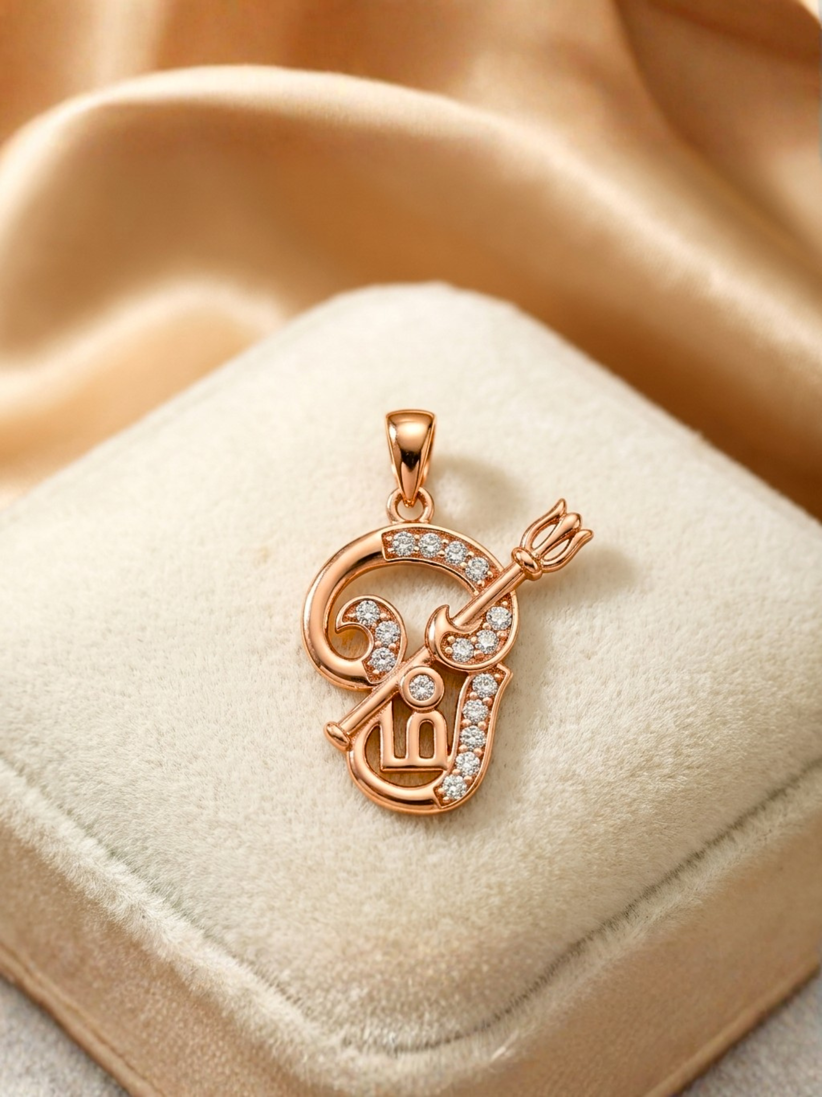 Divine Ram Naam CZ Pendant Necklace