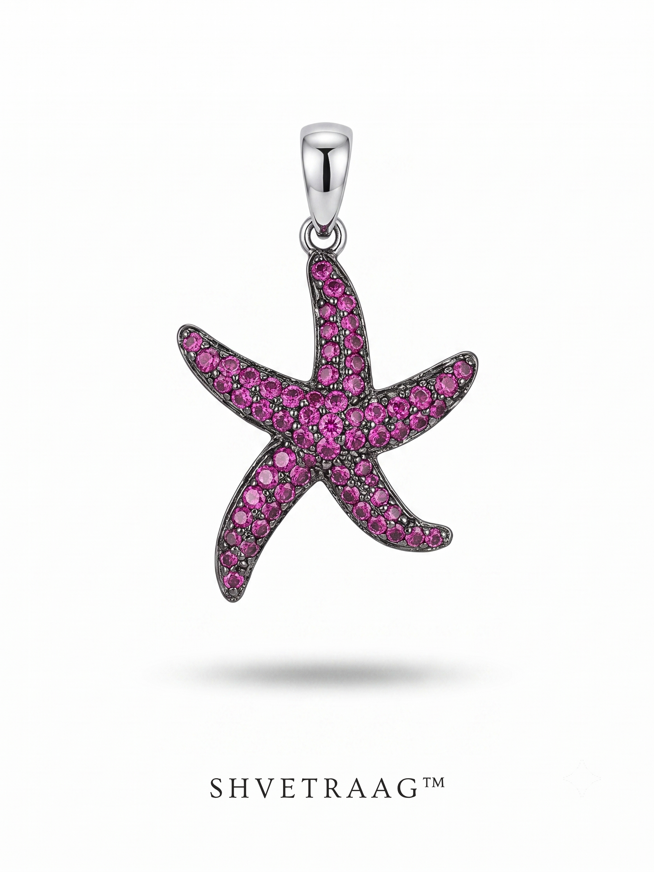 Maris Bloom Pink Starfish Silver Pendant