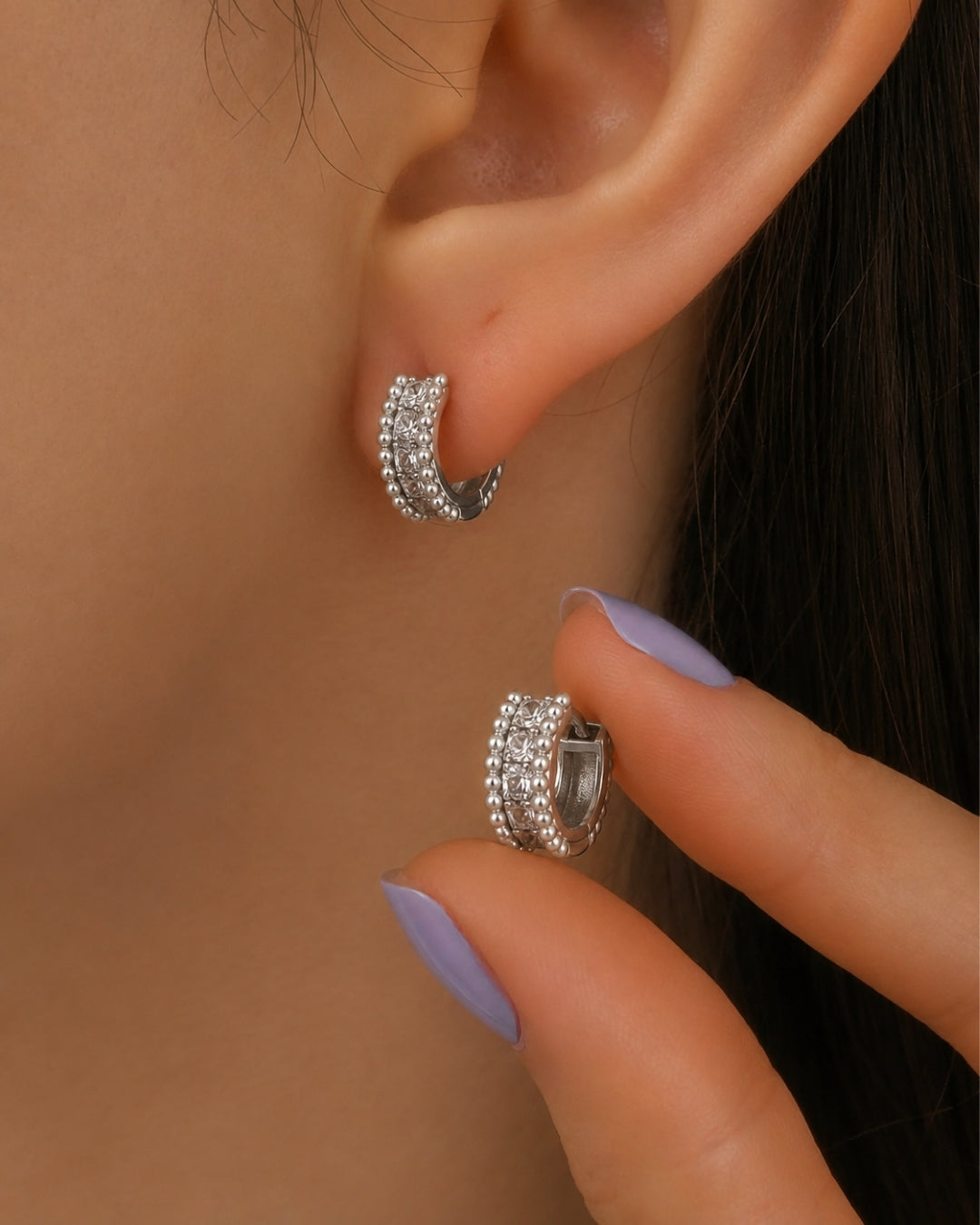 Celeste Crystal Hoop Earrings