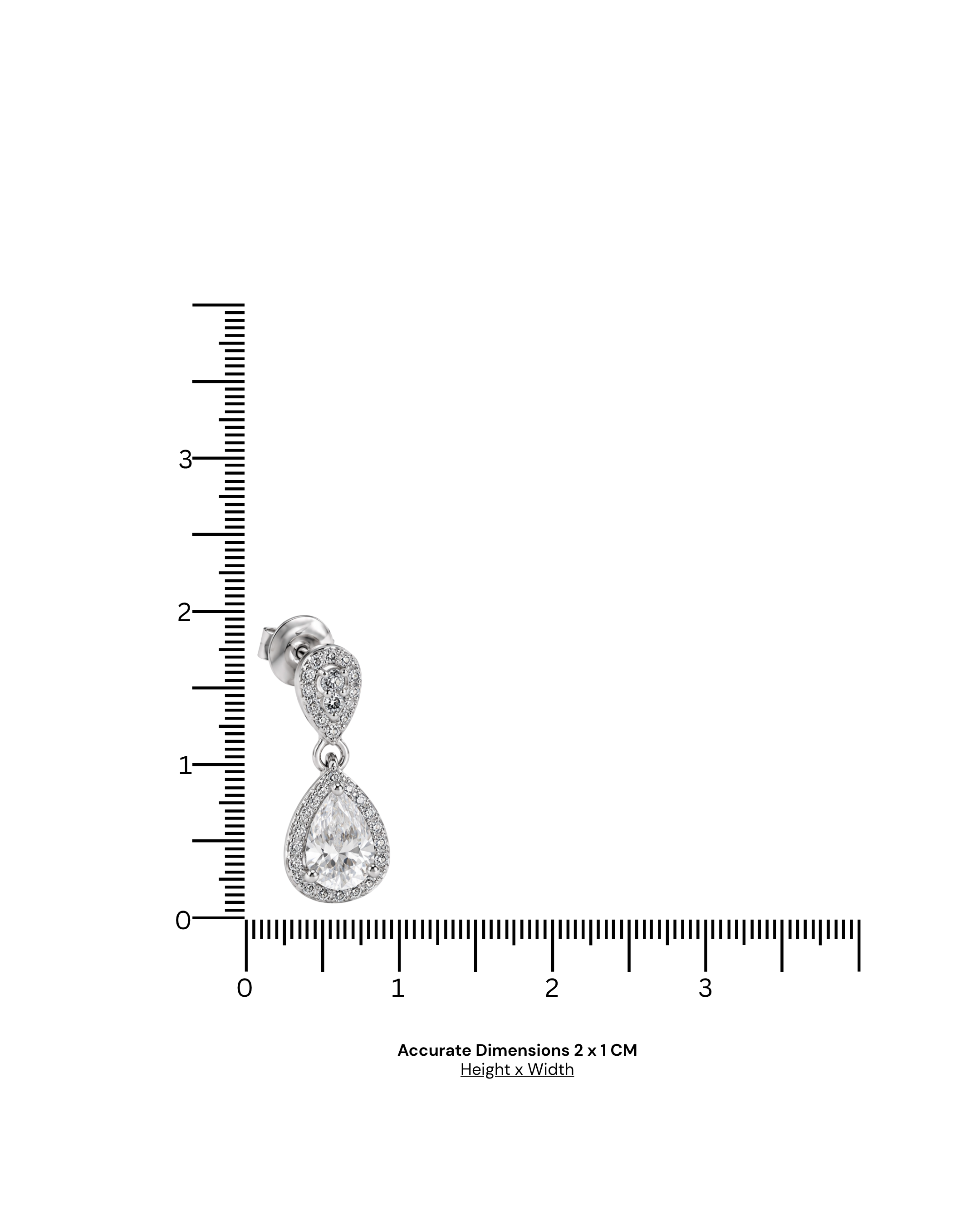 Celestia Teardrop Halo Silver Drop Earrings