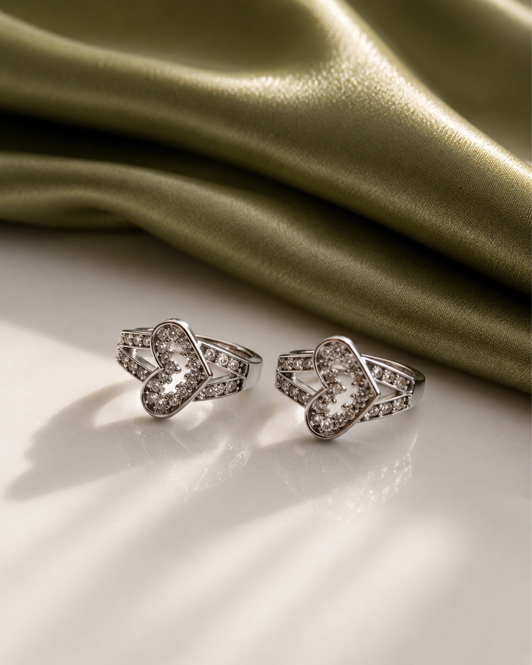 Amora Heart Crystal Hoop Earrings