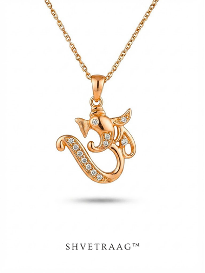 Divine Om Ganesha CZ Pendant Necklace
