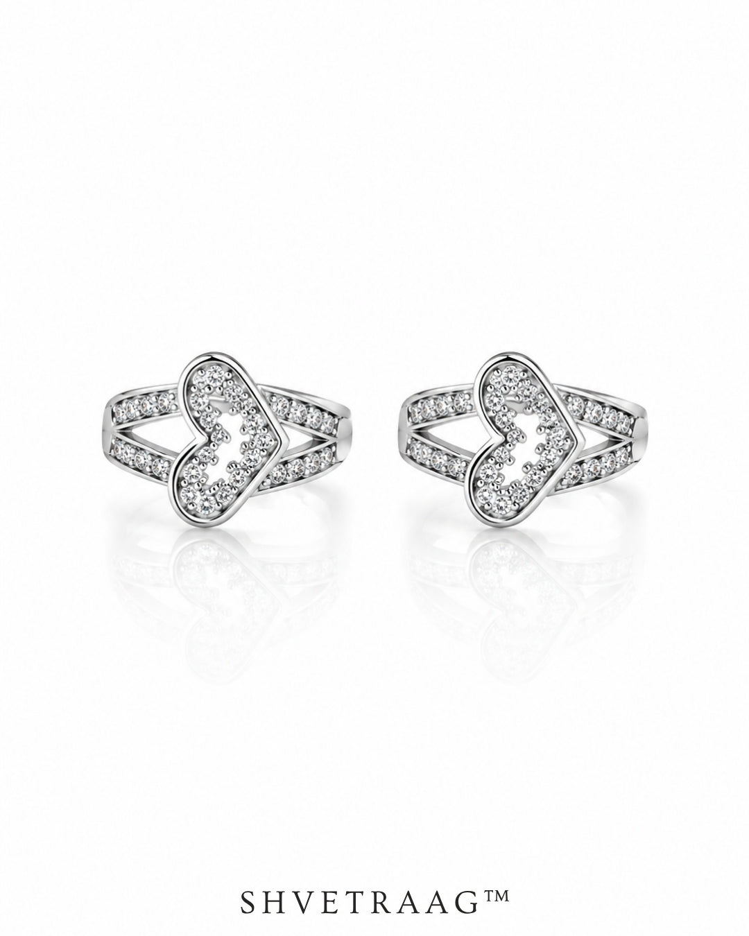 Amora Heart Crystal Hoop Earrings