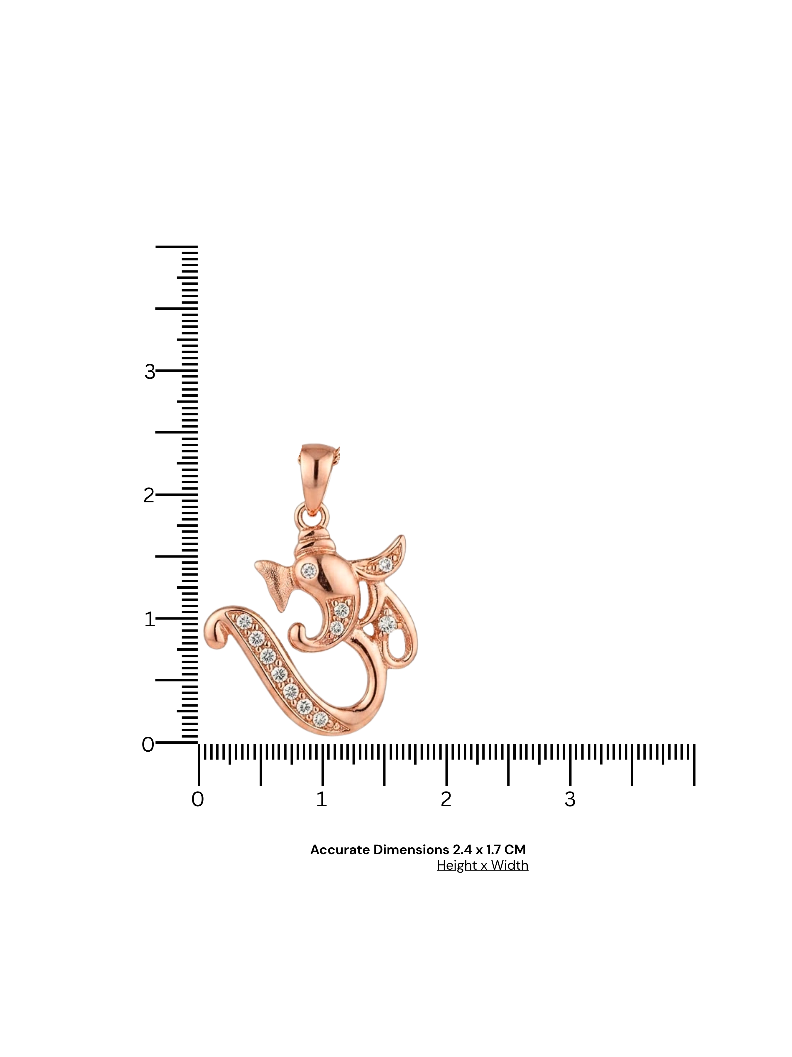 Divine Om Ganesha CZ Pendant Necklace