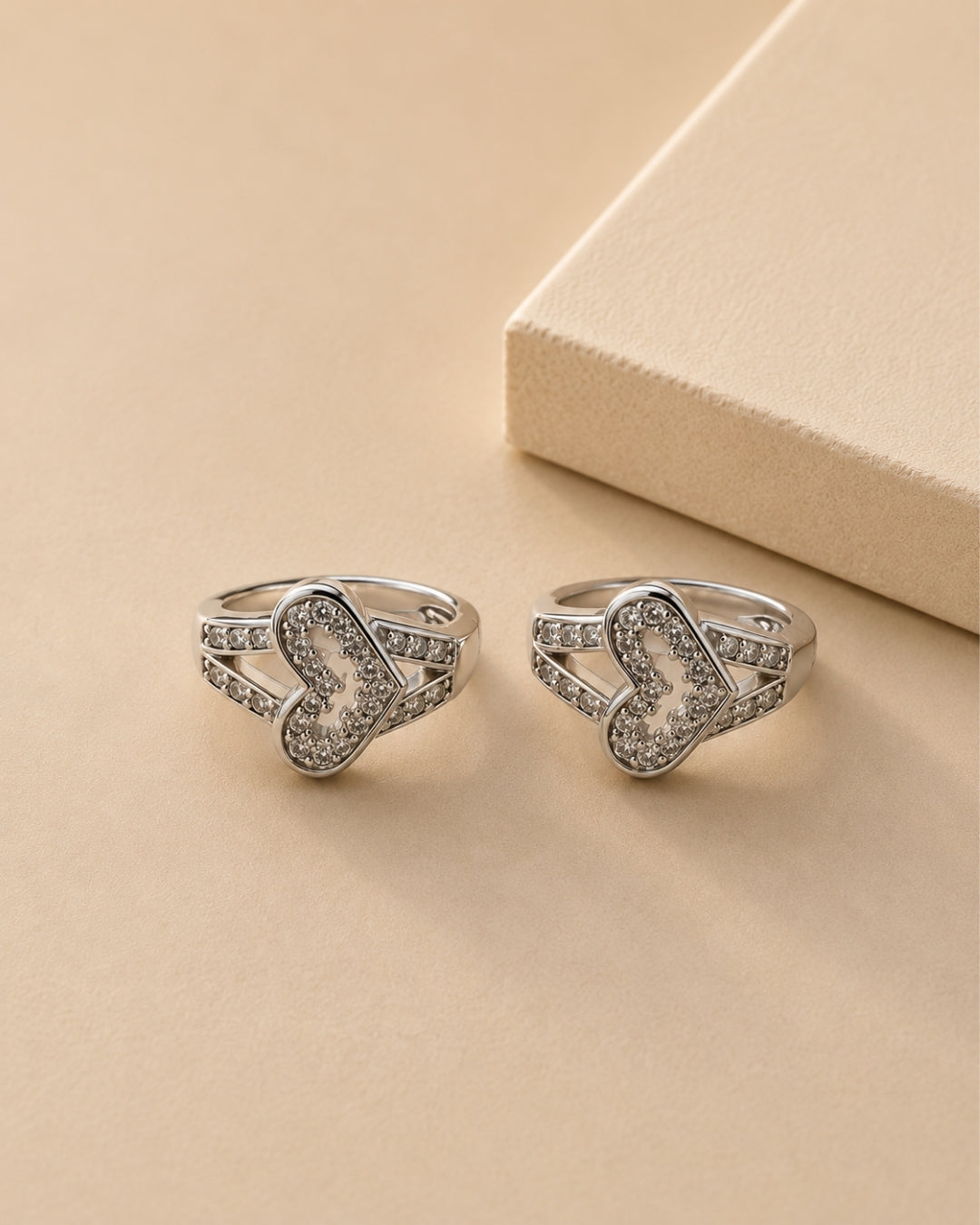 Amora Heart Crystal Hoop Earrings