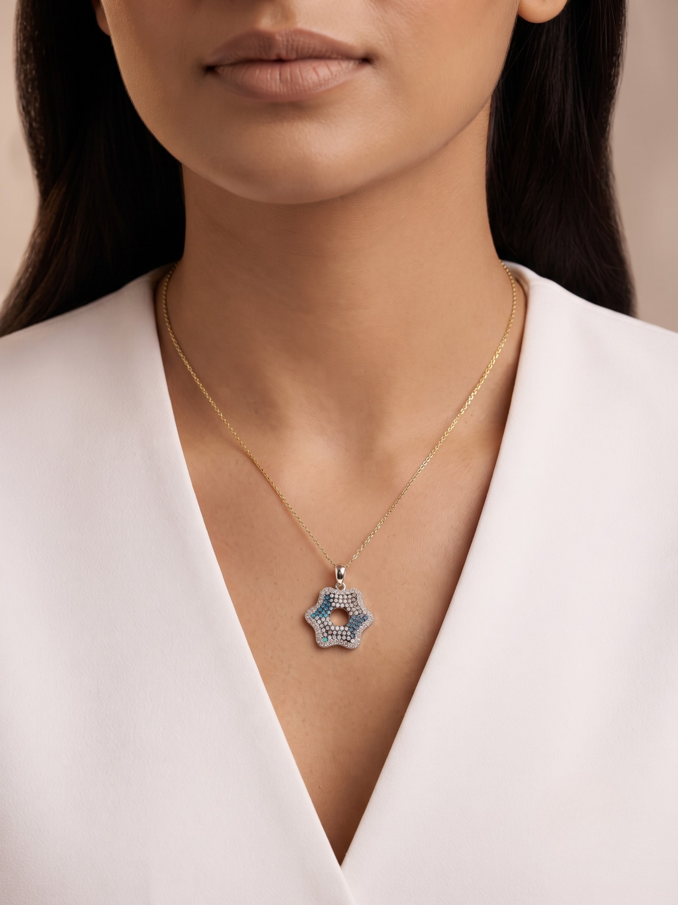 Blue Evil Eye Star Pendant