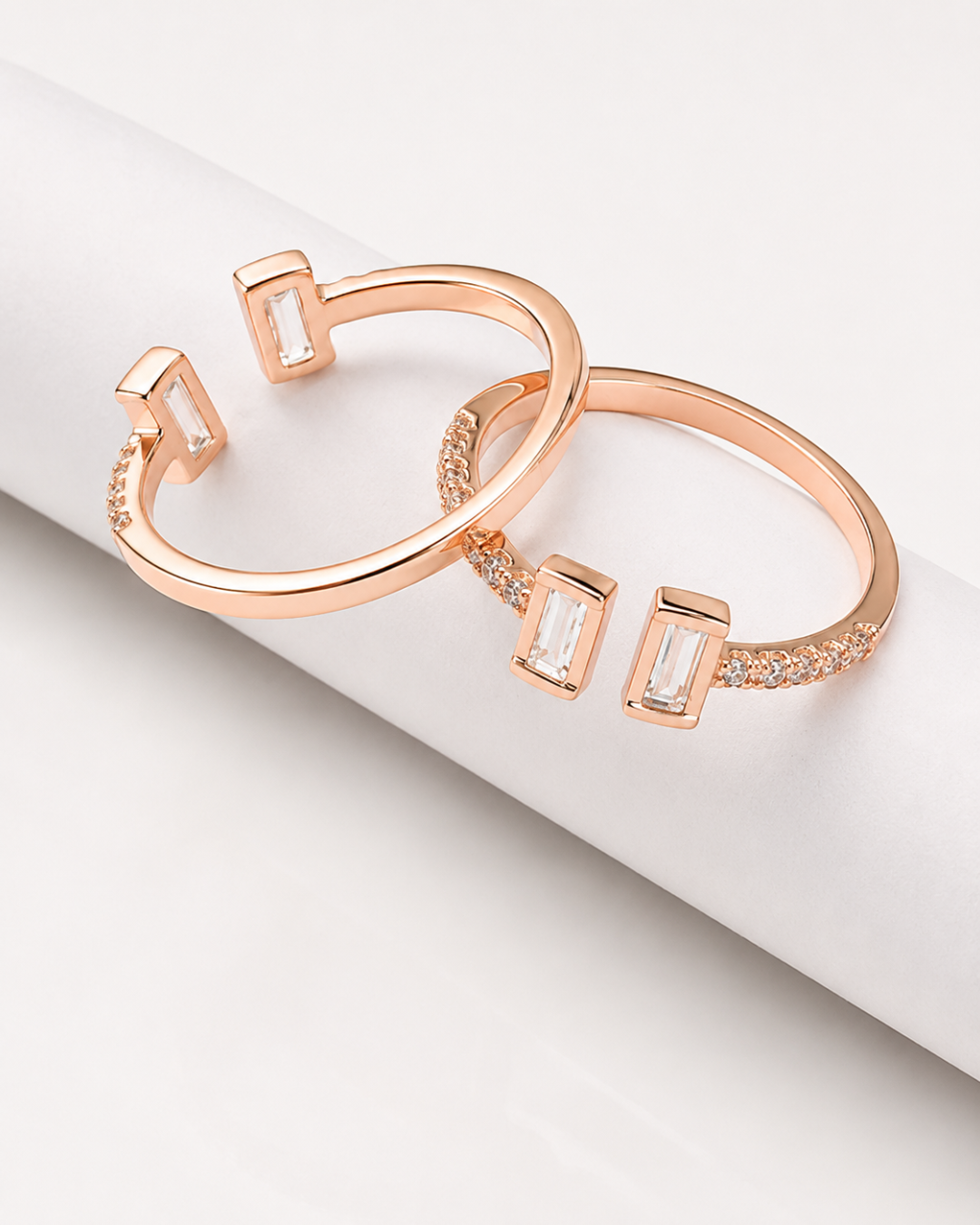 Aurora Baguette Rose Gold Toe Ring