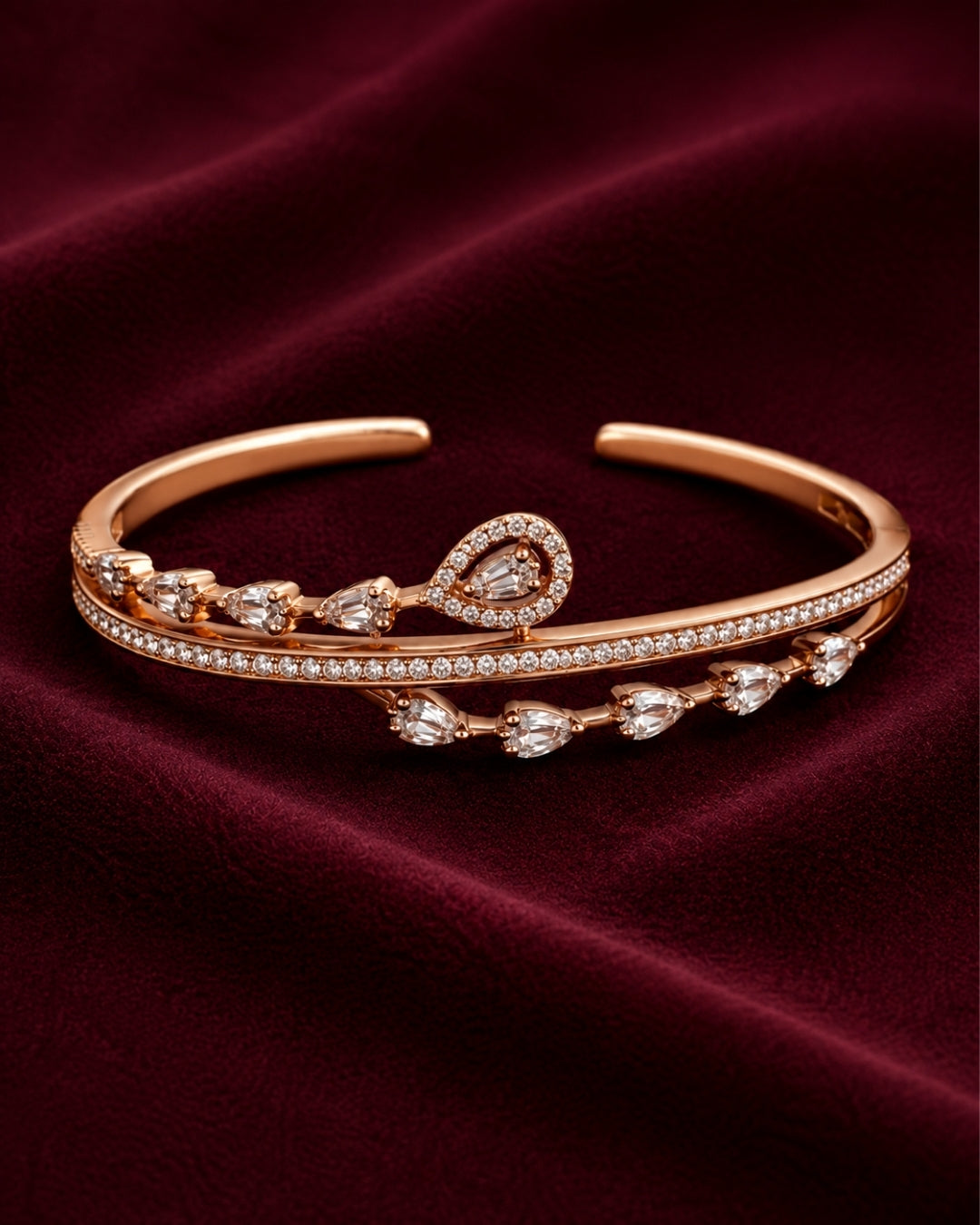 Seraphina Pear Open Cuff Bracelet