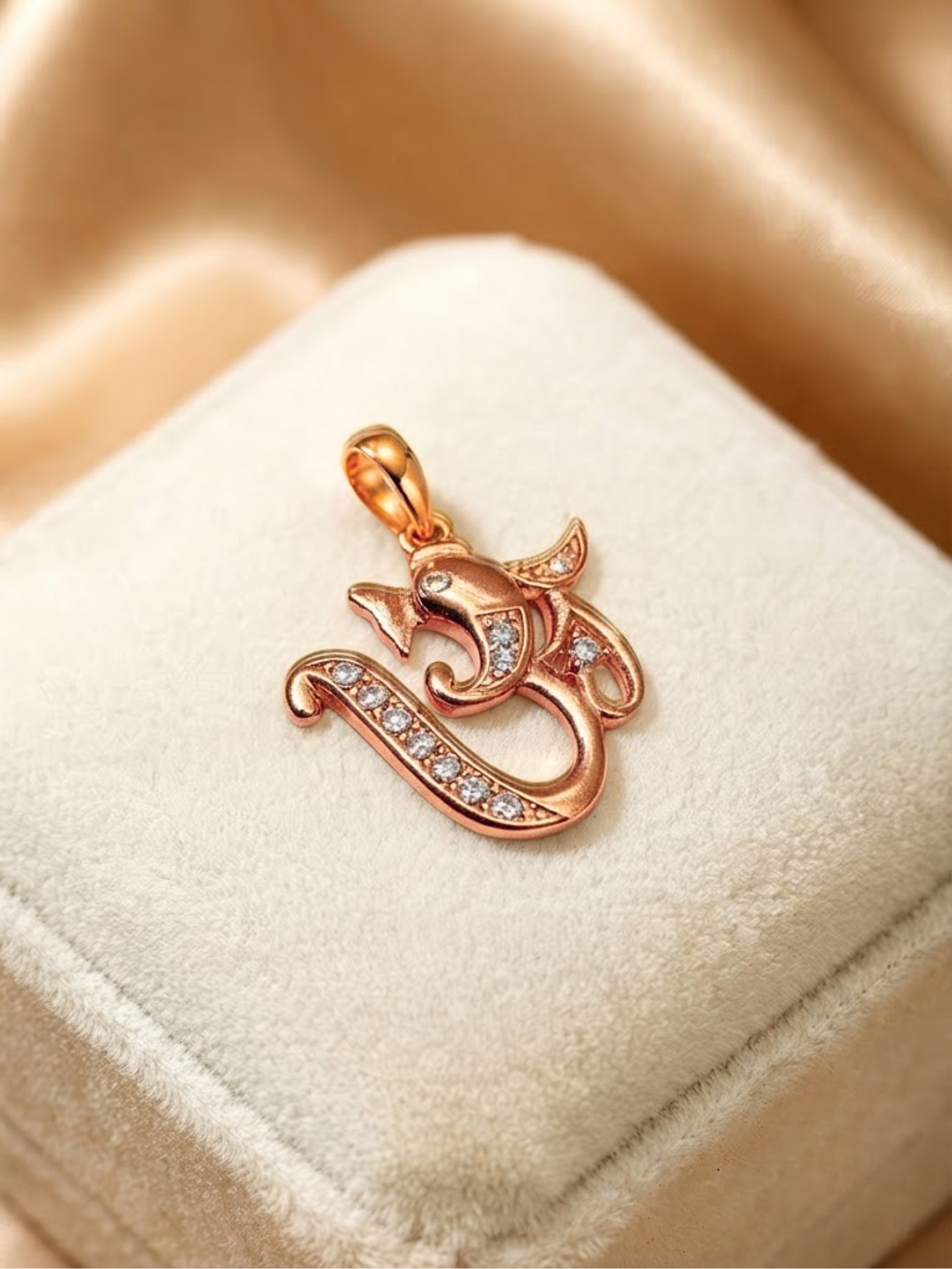 Divine Om Ganesha CZ Pendant Necklace