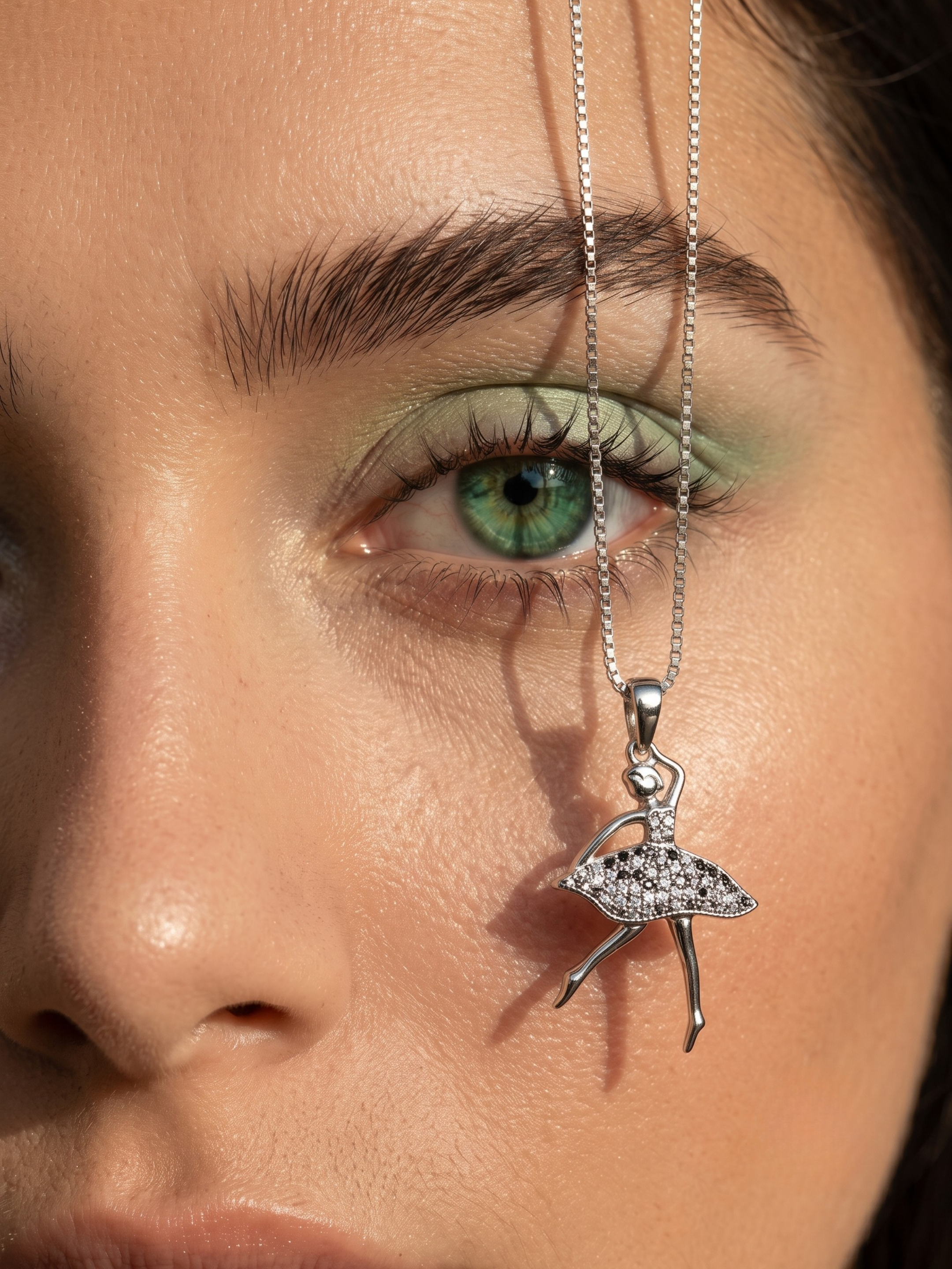 Graceful Ballerina CZ Pendant