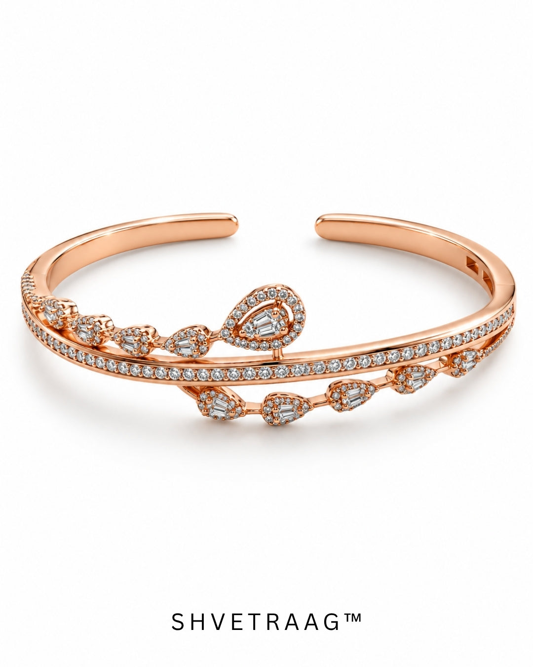 Seraphina Pear Open Cuff Bracelet