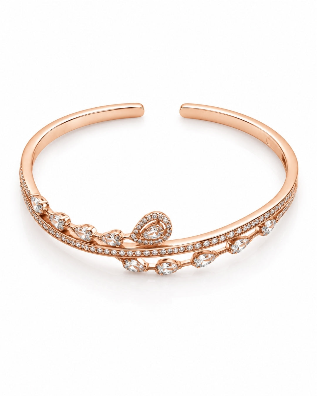 Seraphina Pear Open Cuff Bracelet