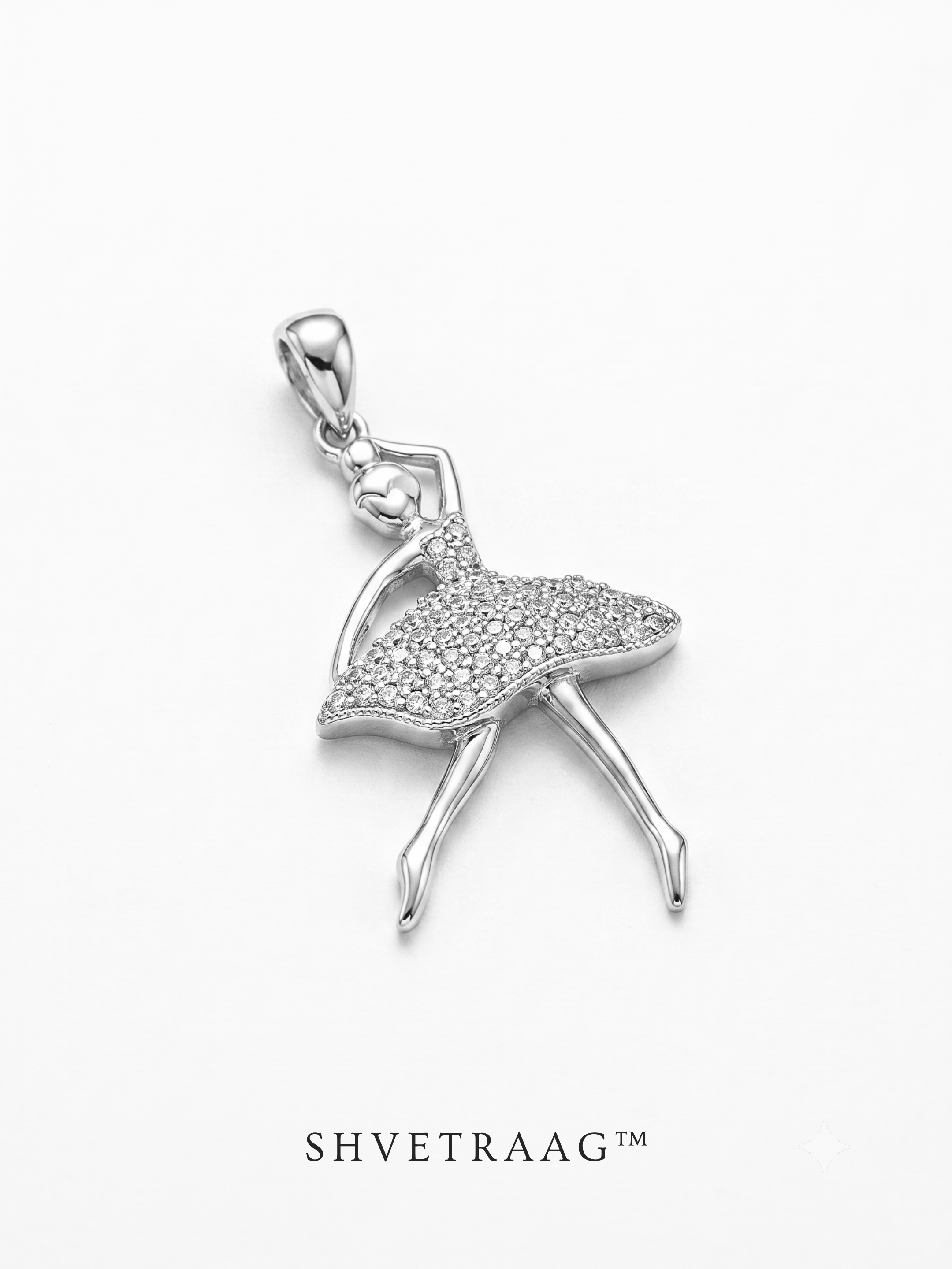 Graceful Ballerina CZ Pendant