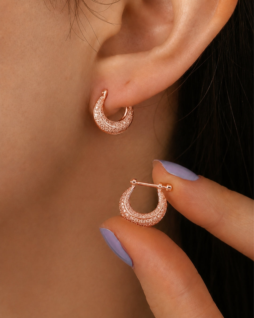 Aurora Pavé Hoop Earrings