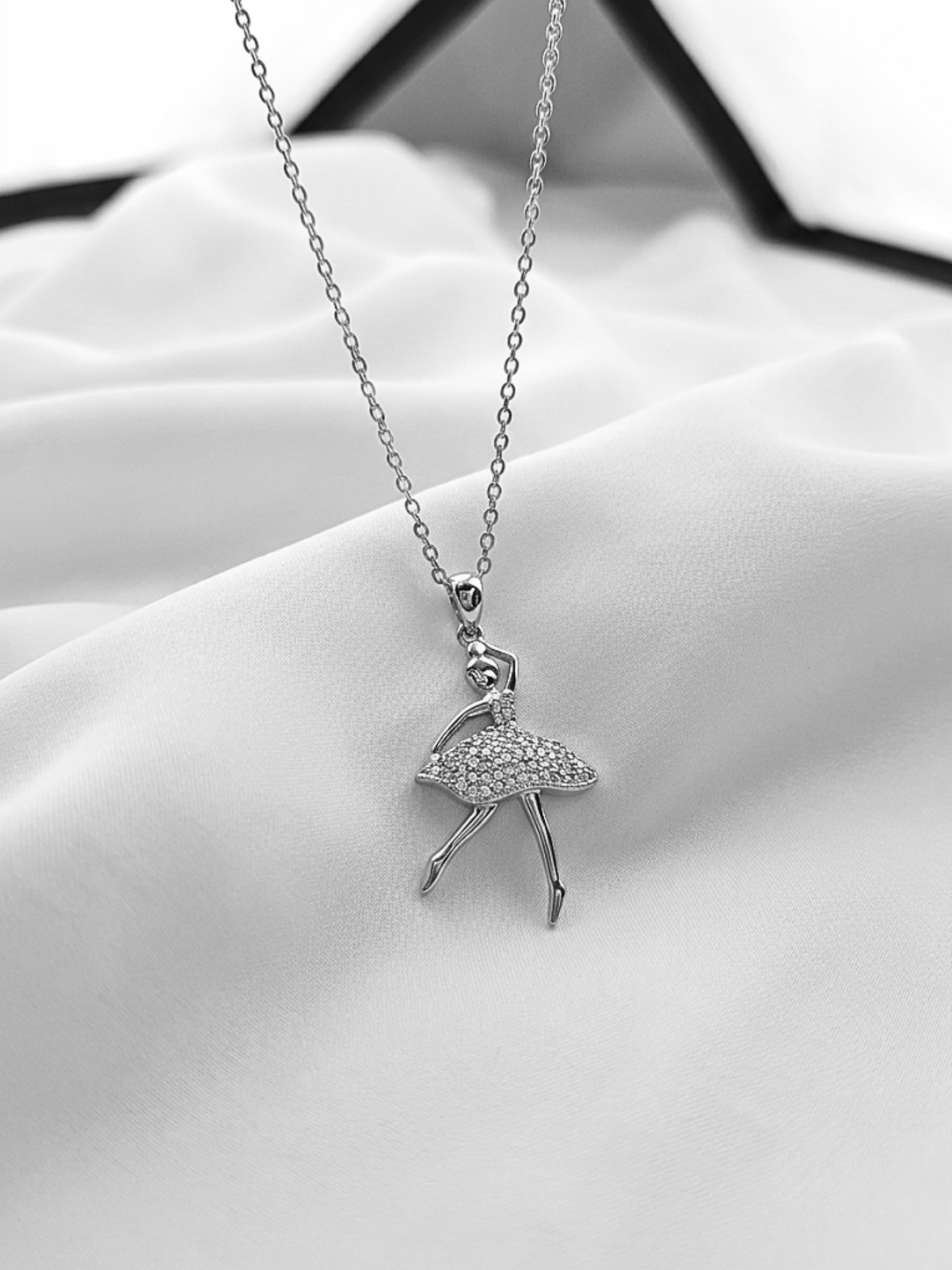 Graceful Ballerina CZ Pendant
