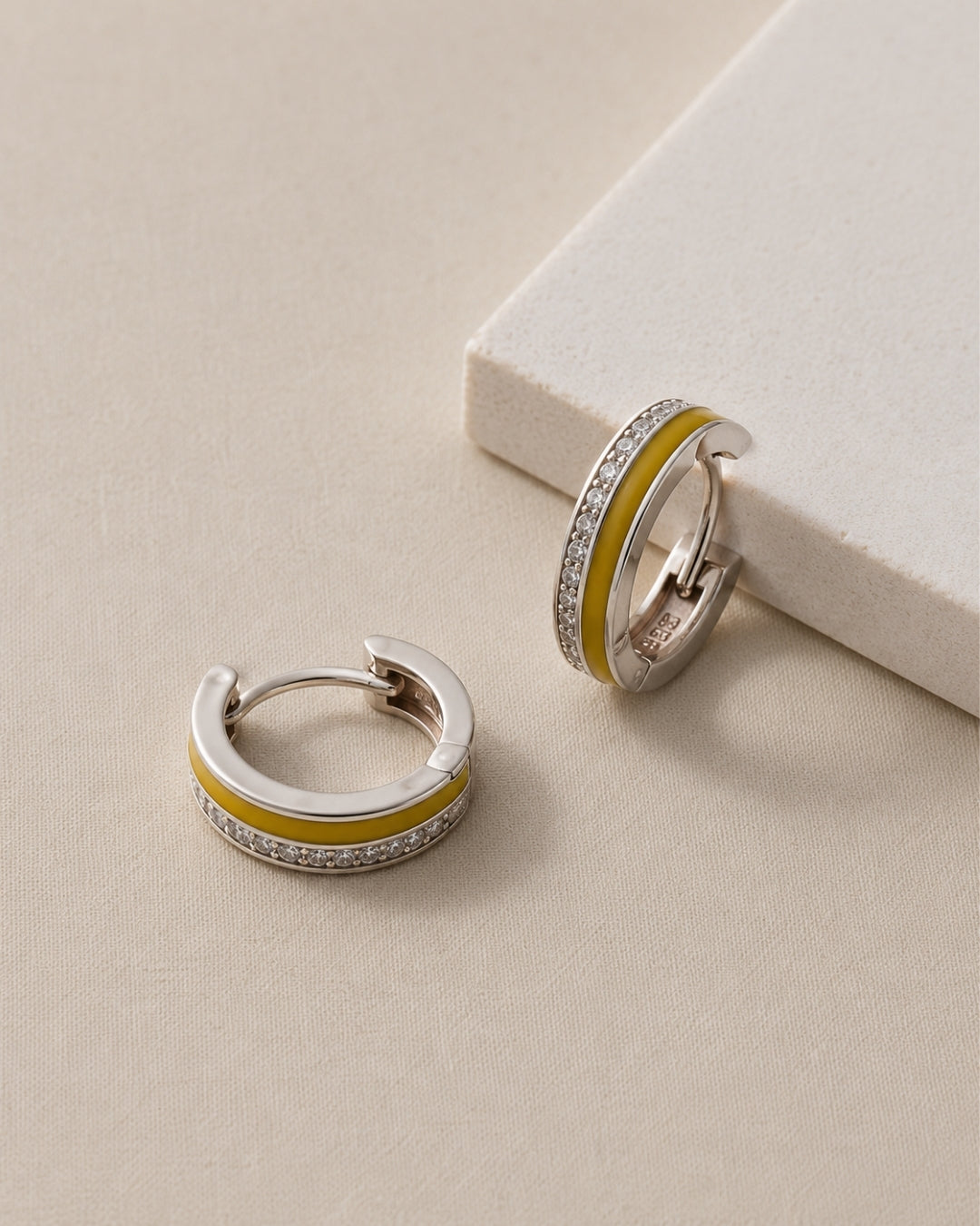 Citrine Glow Huggie Hoop Earrings